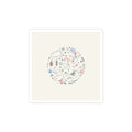 Hand-Drawn Doodle Circle Sticker | Minimal Line Sketch, Pastel Accents