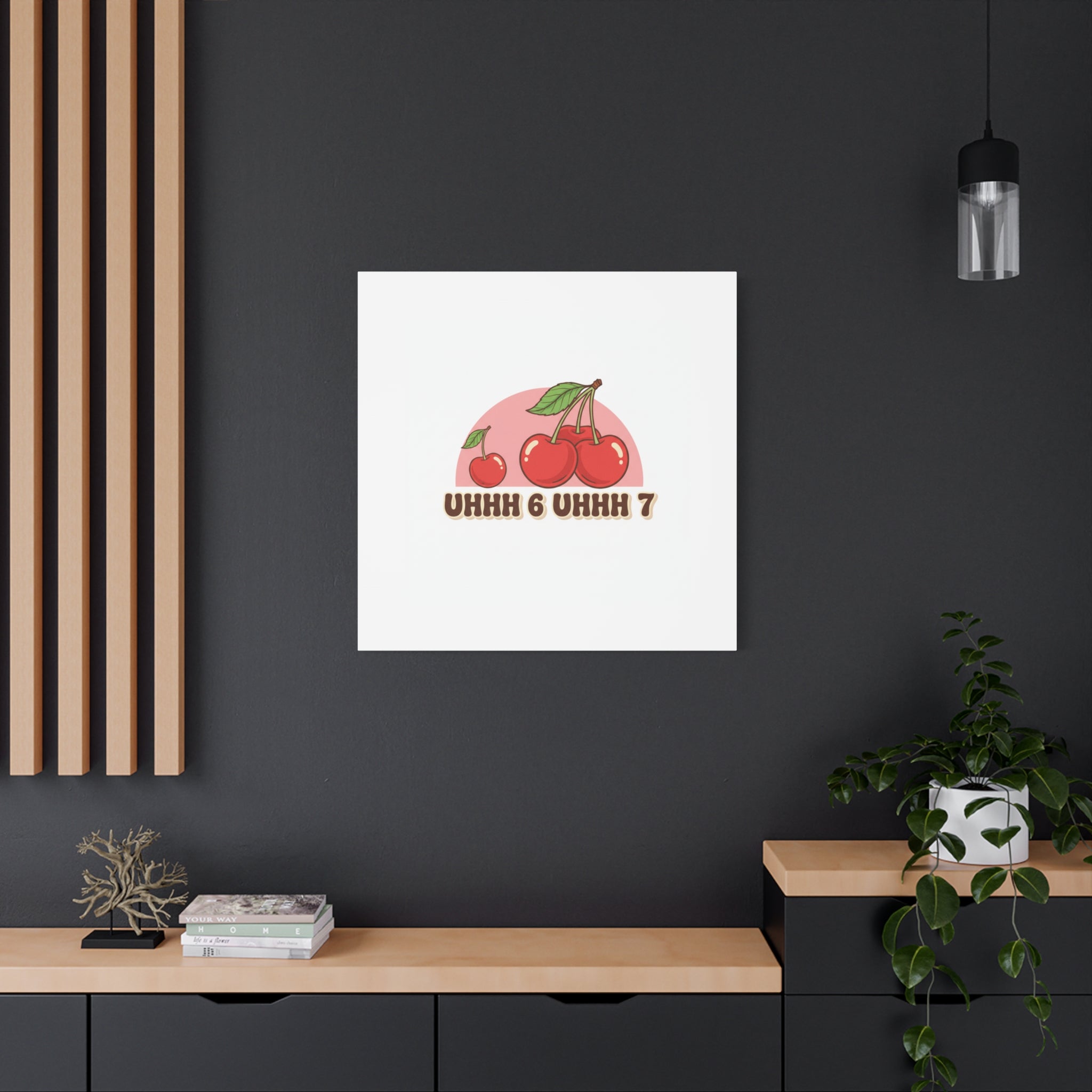 Six Severn Cherry Retro Graphic Canvas | kawaii fruit print, vintage cherry design