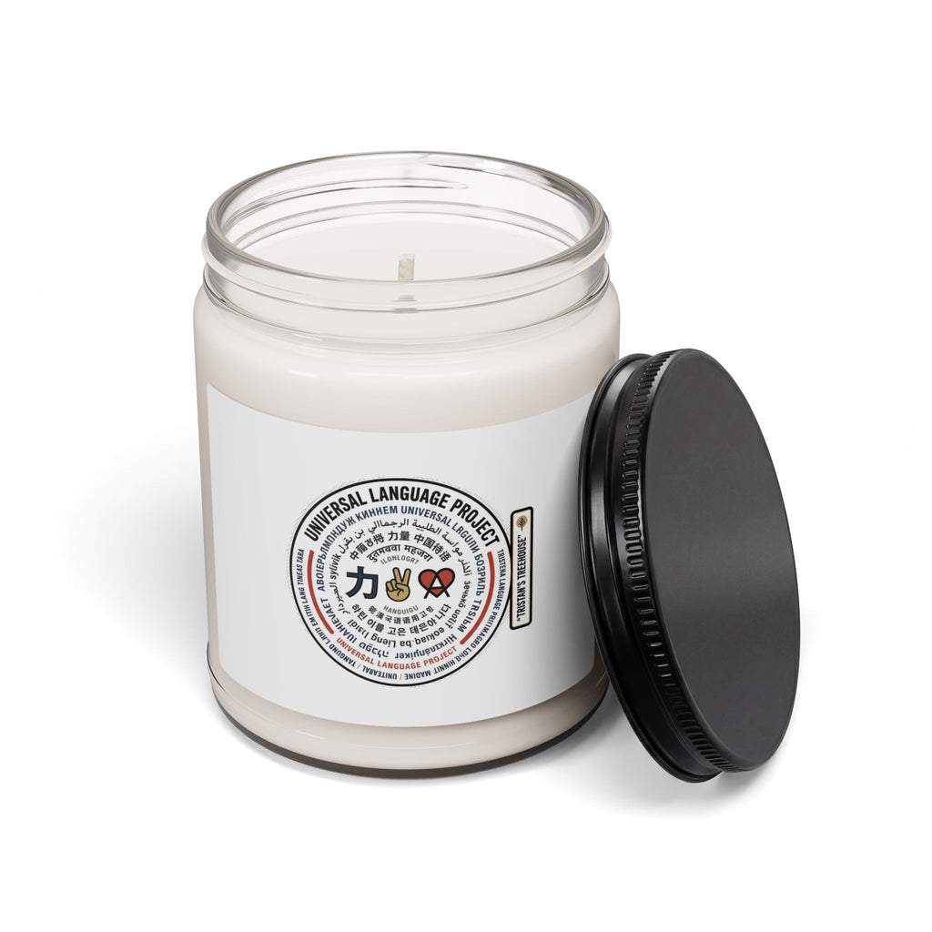 Scented Soy Candle — Universal Language: Love/Joy/Peace Multi-Script 9oz
