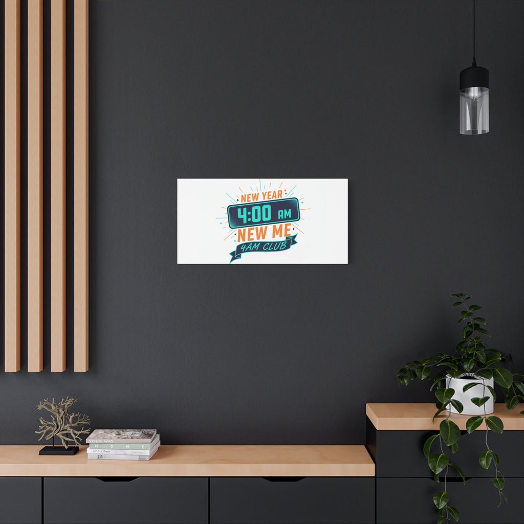 4AM Club New Year Graphic Canvas | Holiday Party Novelty, Festive New Year Decor