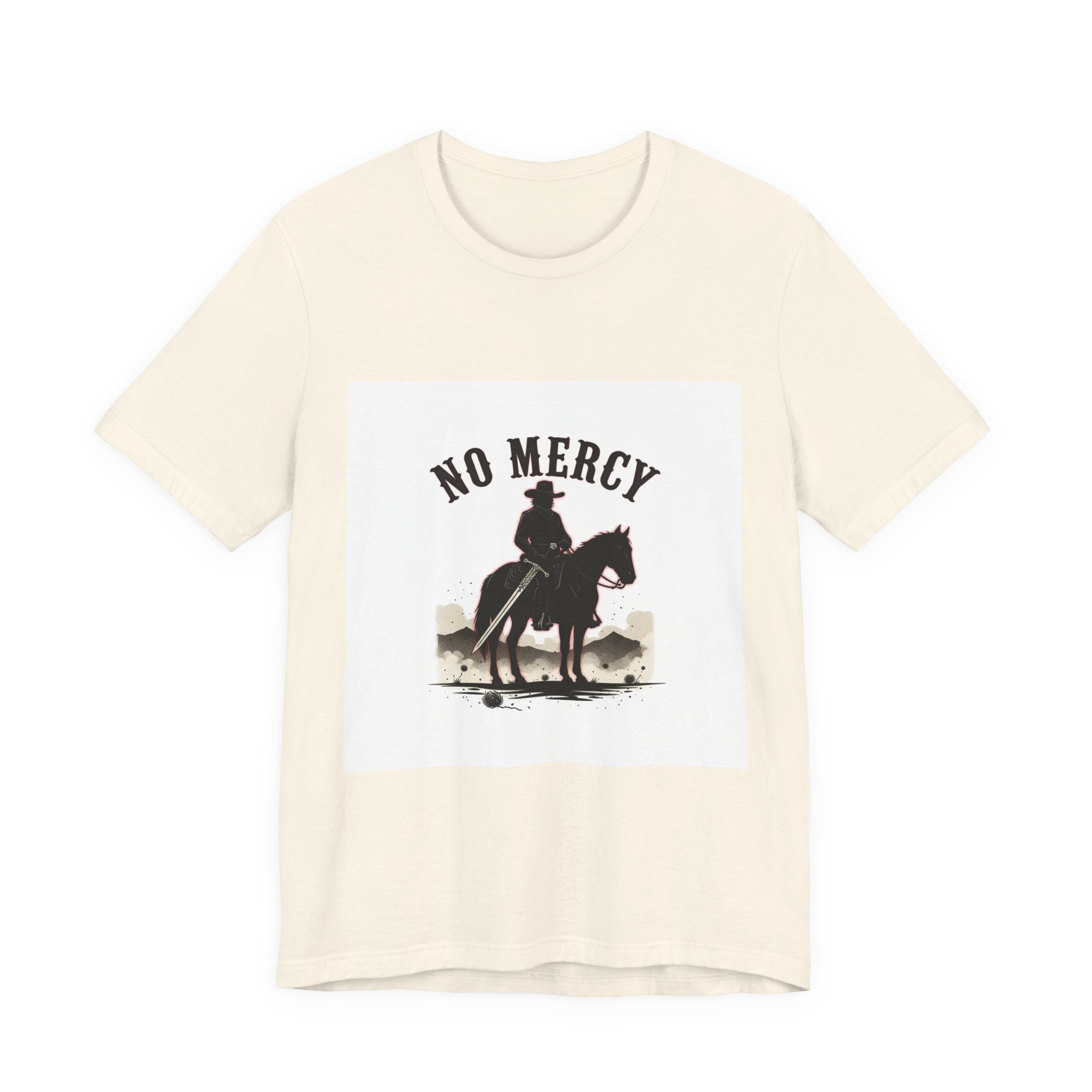 No Mercy Cowboy Skull Tee | Western-Gothic, desert noir design