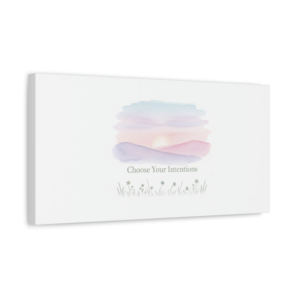 Choose Your Intentions Canvas, soft wellness poster, pastel gradient mindfulness art