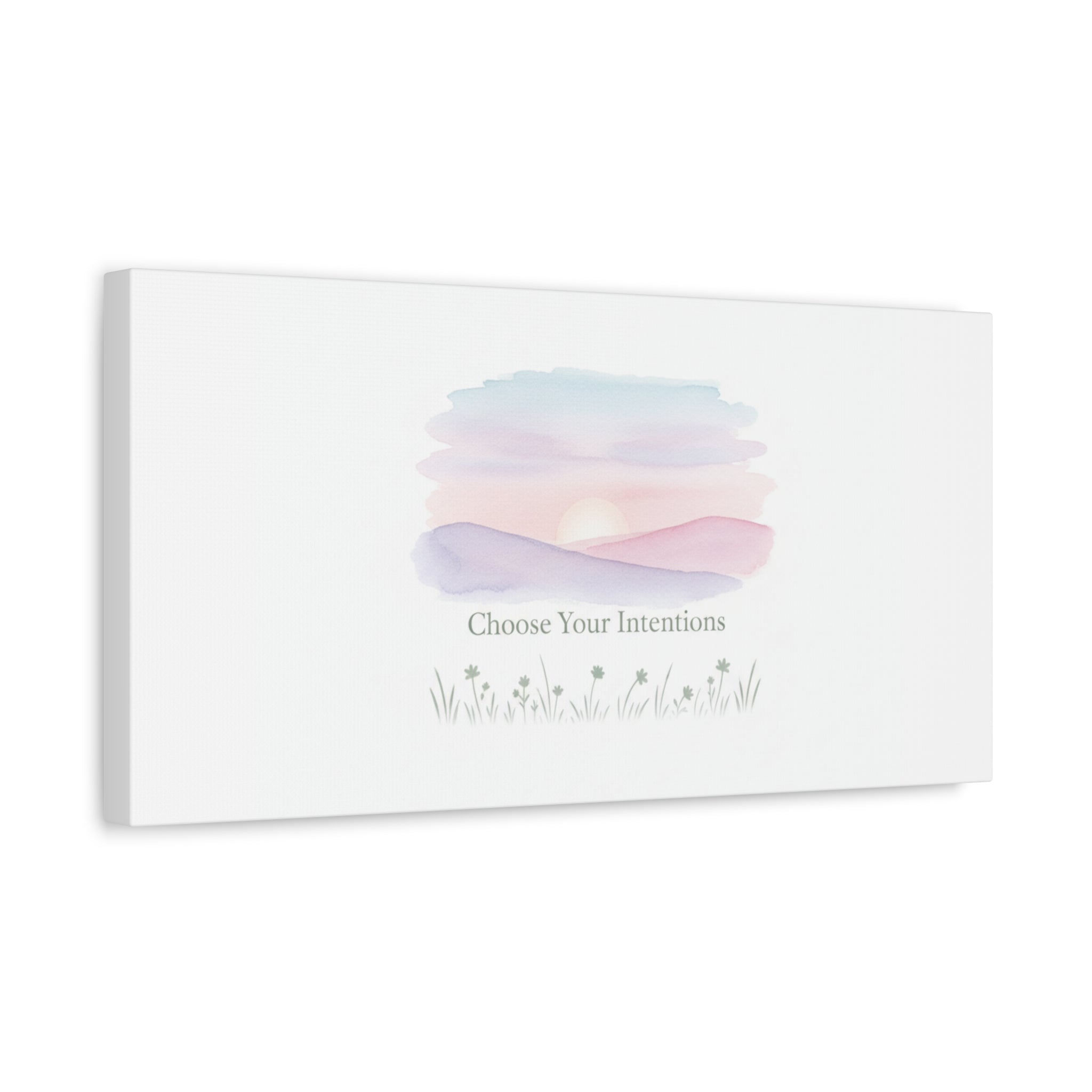 Choose Your Intentions Canvas, soft wellness poster, pastel gradient mindfulness art