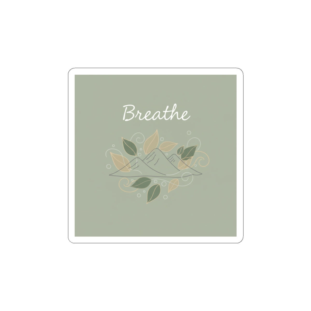 Breathe Mountain Sticker | Nature Vibes Decal, Minimal Forest Moon Phase Style