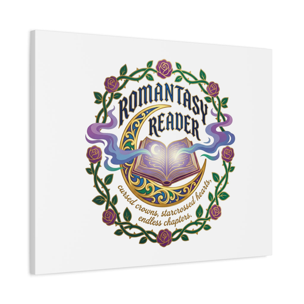 Romantasy Reader Canvas Print | enchanted bookish celestial gothic