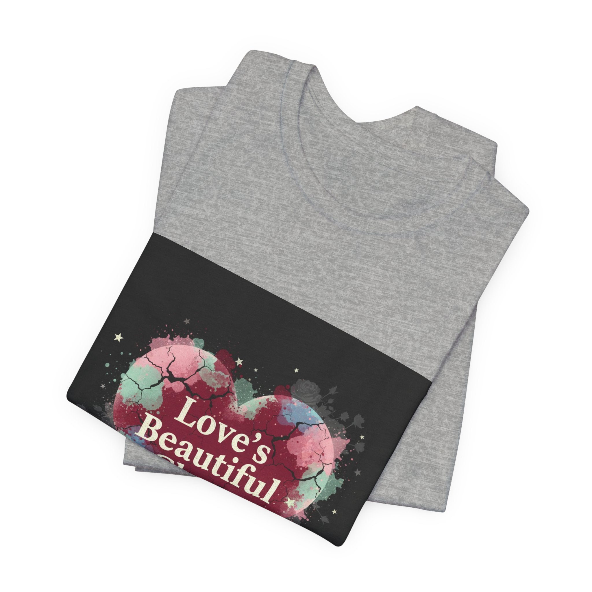 Love's Beautiful Chaos Tee | grunge heart shirt, distressed love tee
