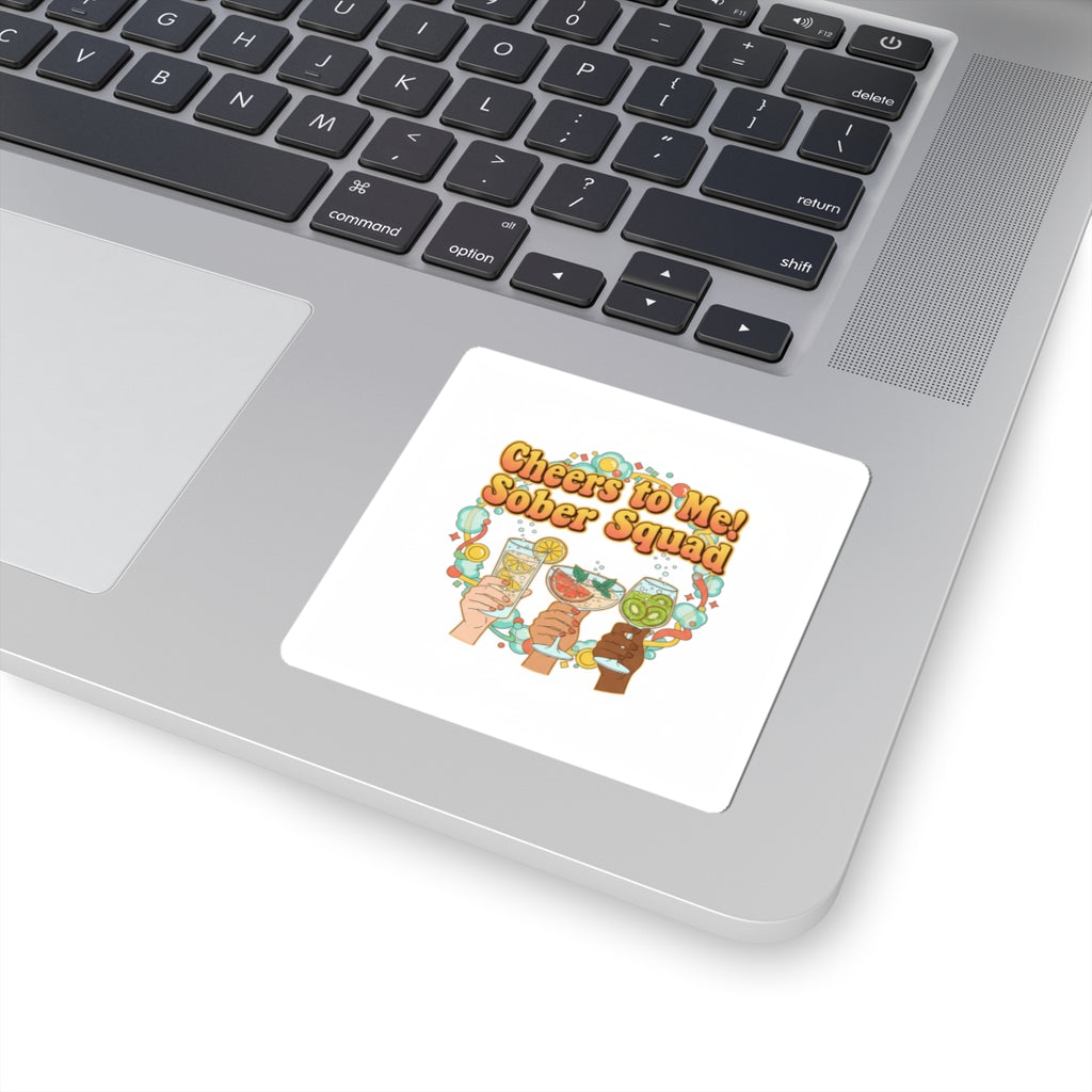 Cheers to Me Sober Squad Sticker | Dry January, Mocktail Trend