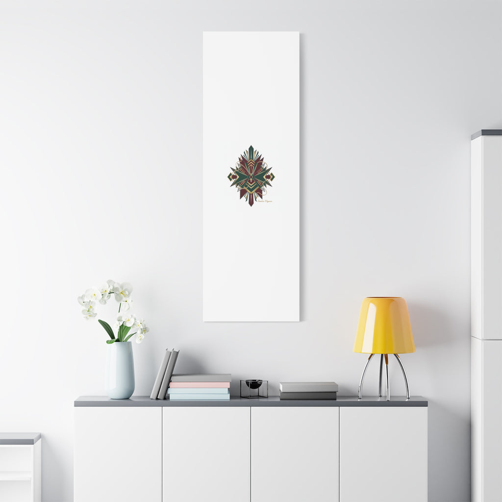 Art Deco geometric brass print Canvas | Neo-Deco chrome & gold fan motif