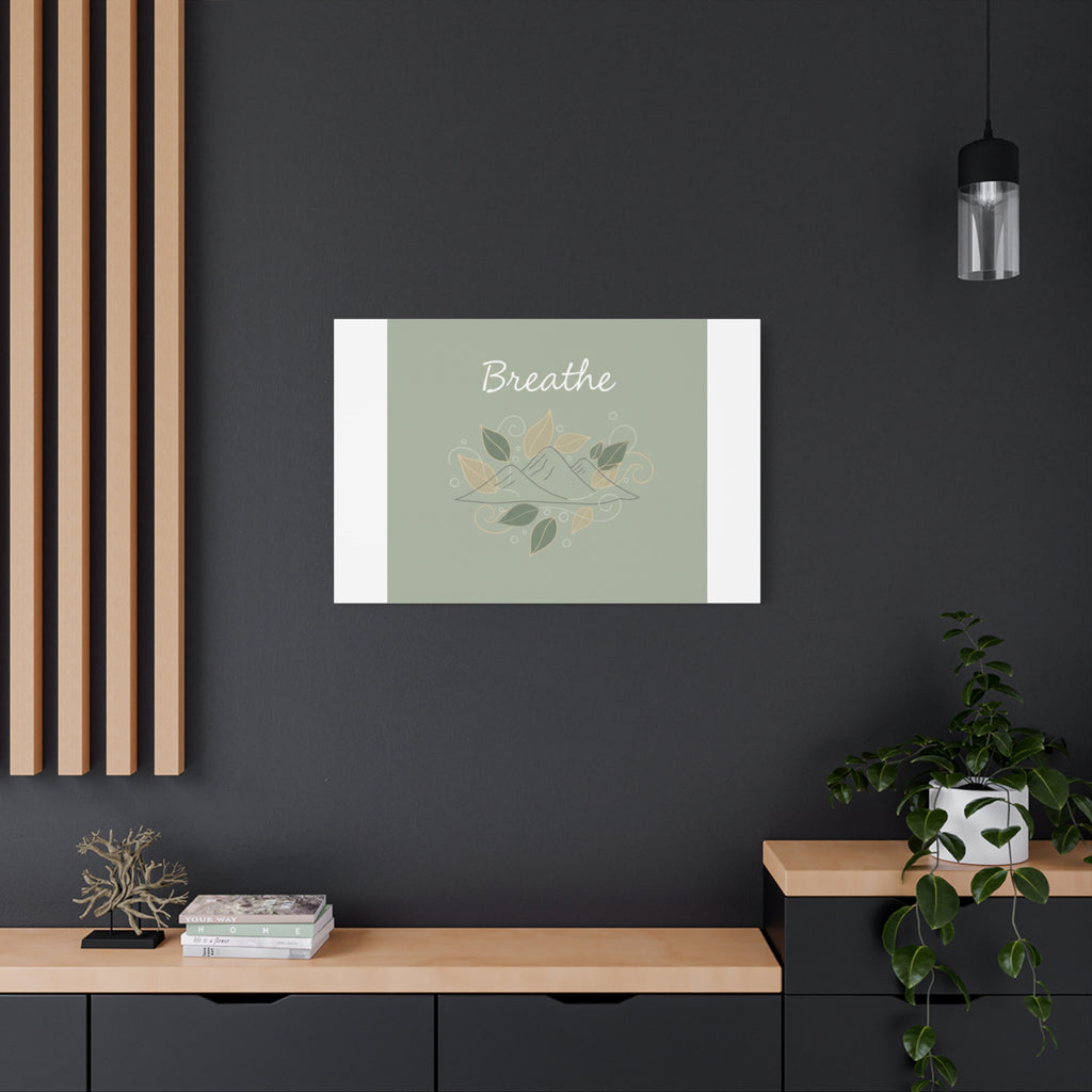 Breathe Mountain Line Canvas | Nature Symbols, Minimal Forest Wall Art
