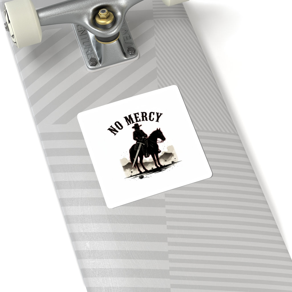 No Mercy Cowboy Skull Sticker | western skull art, gothic Americana