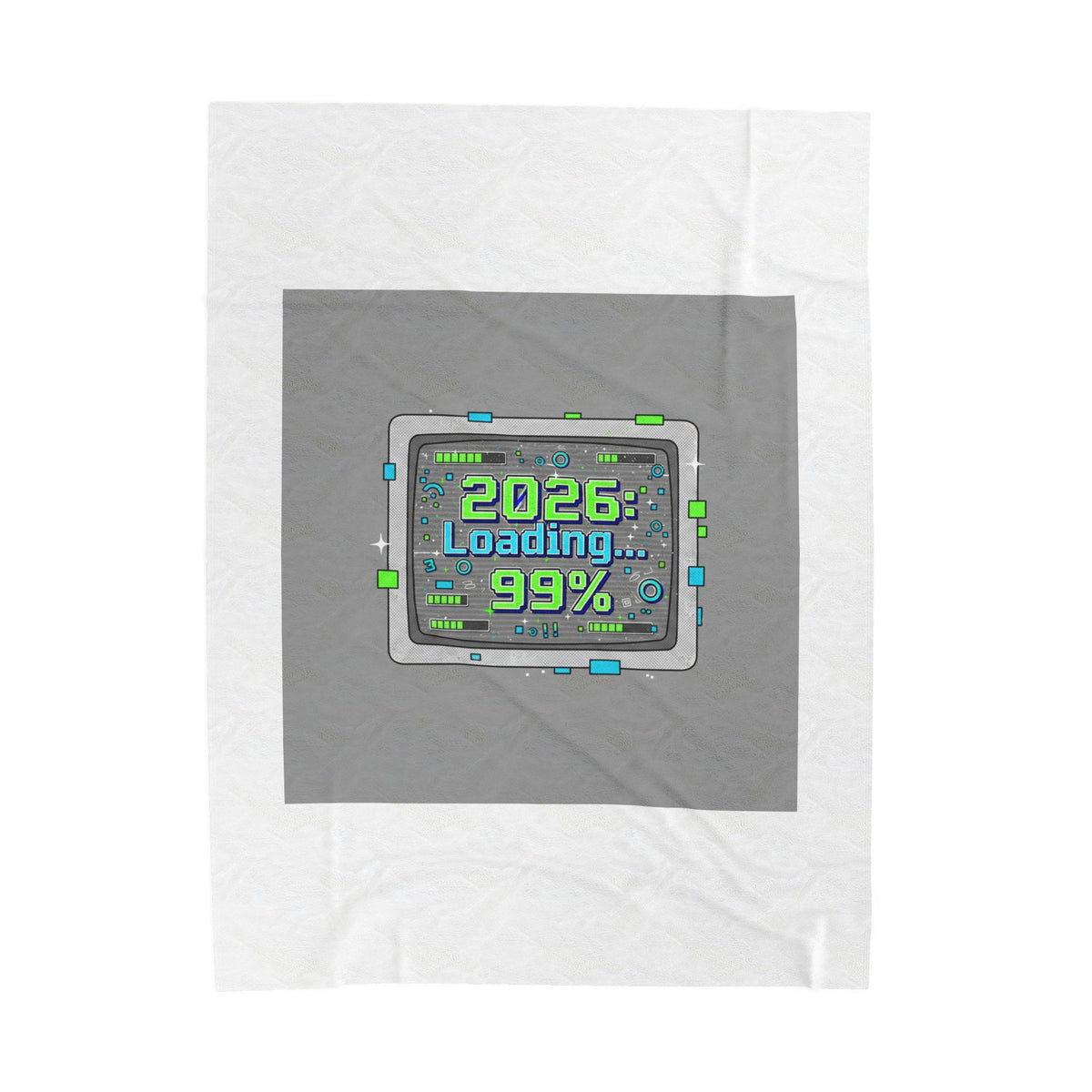 2026 Loading 99% Blanket | NYE countdown, retro system interface