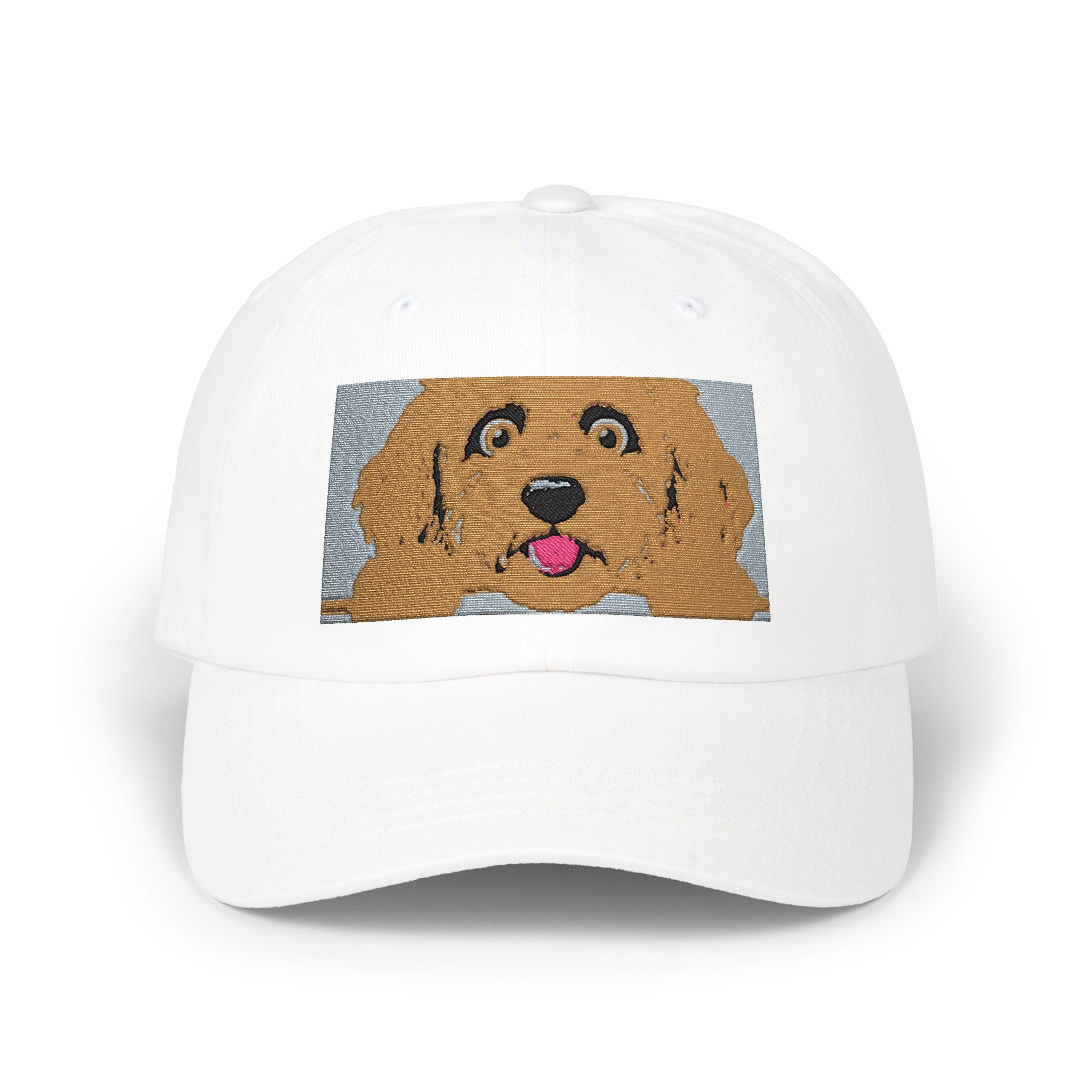 Dad Cap — Happy Golden Retriever Embroidered Patch Hat