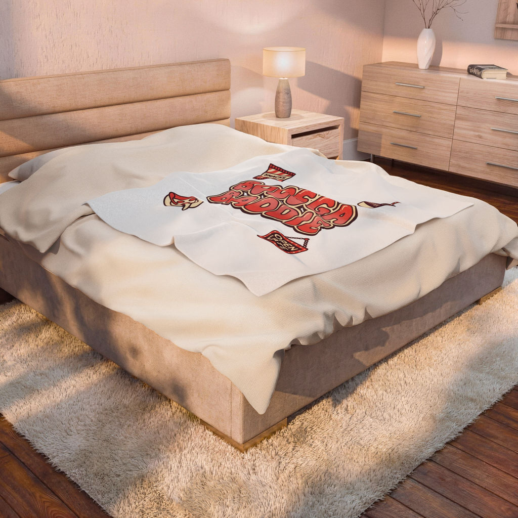 Bodega Baddie Velveteen Blanket | NYC Y2K deli sign, Spanglish cherries