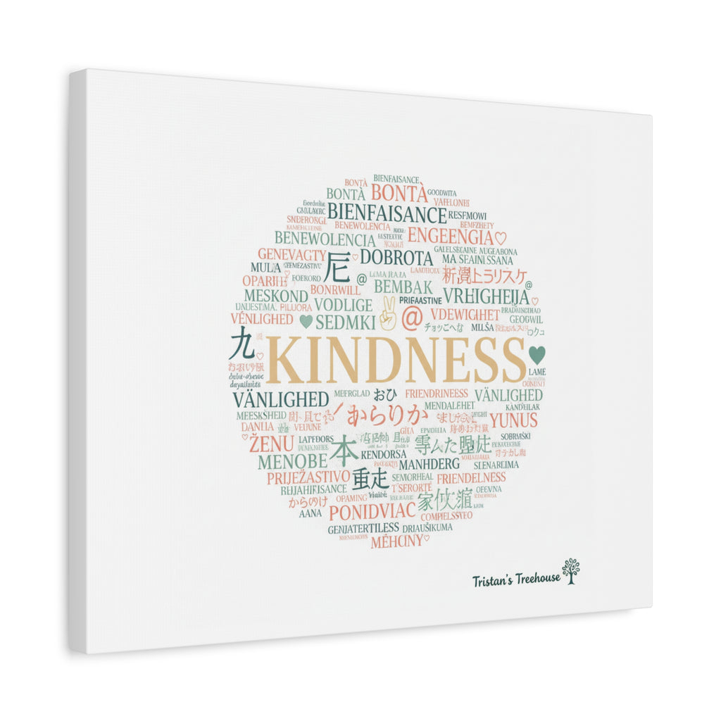 Kindness Word Cloud Canvas | Fresh Start Minimalist Wall Art