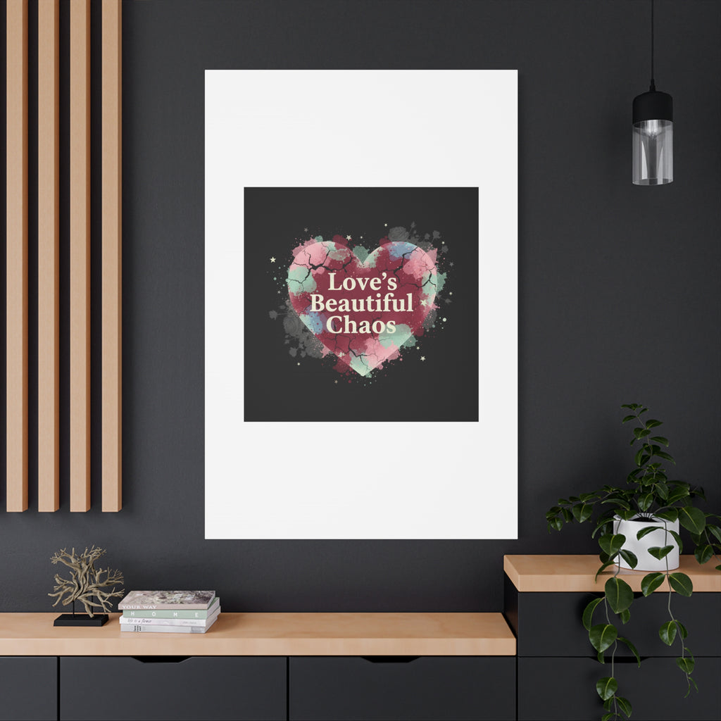 Love's Beautiful Chaos Canvas Print | Soft Grunge Hearts, Distressed Heart Art