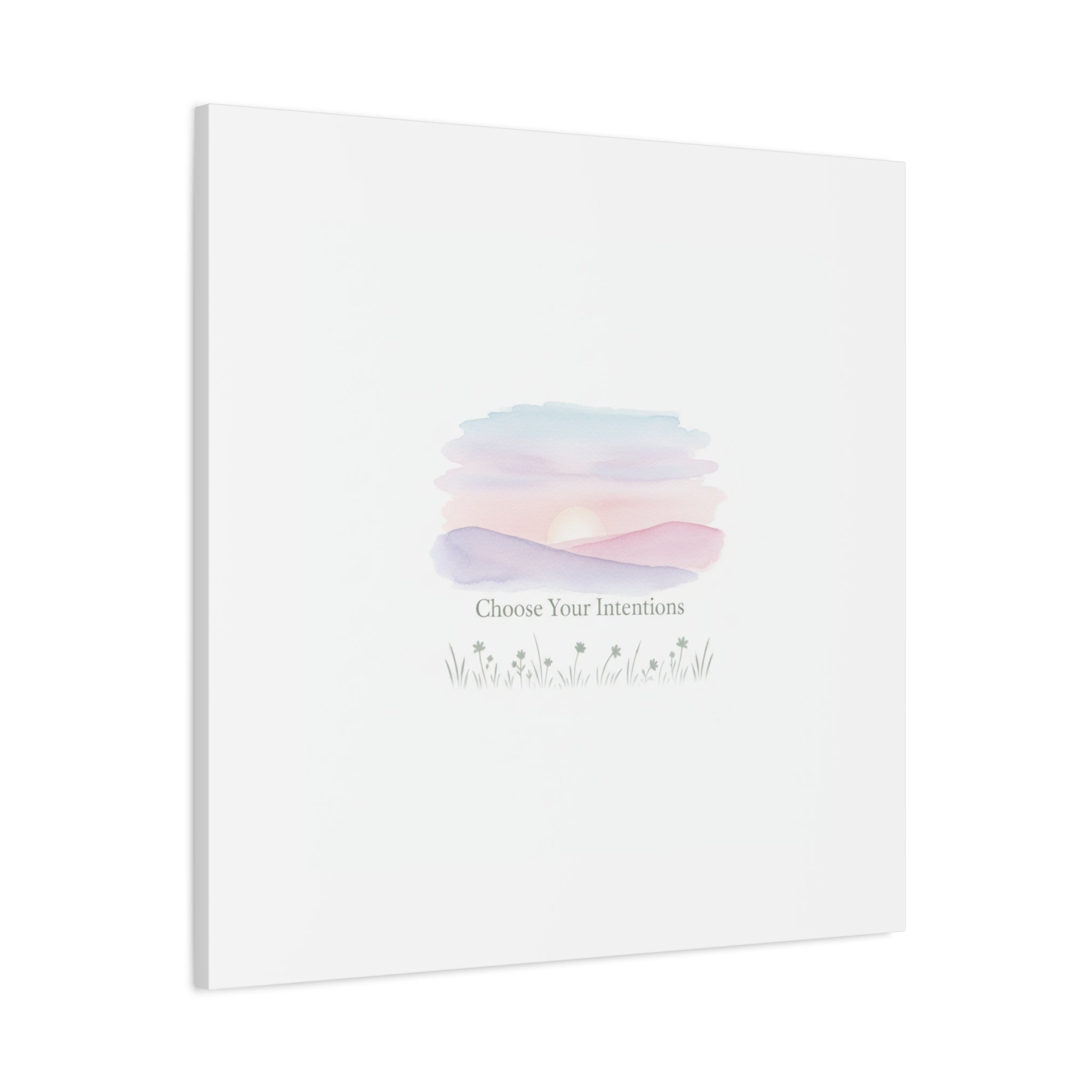 Choose Your Intentions Canvas, soft wellness poster, pastel gradient mindfulness art