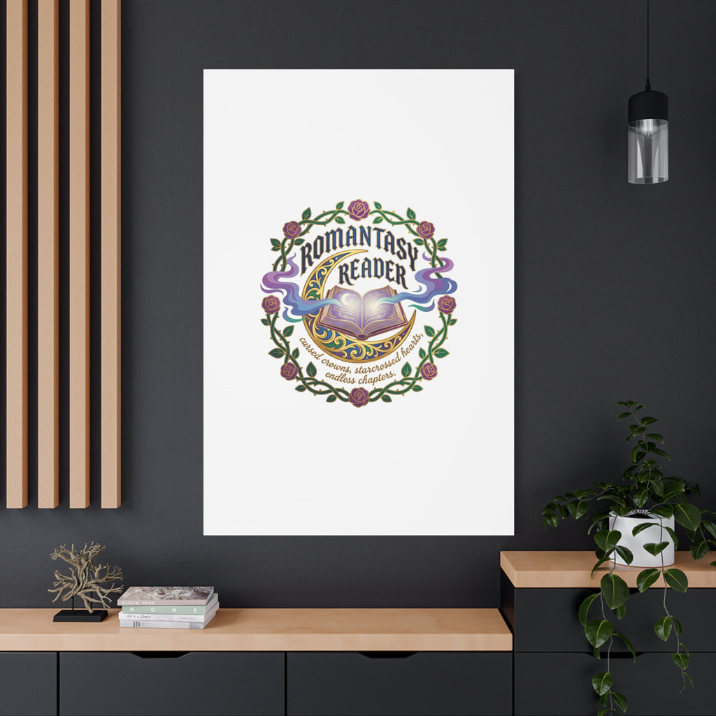 Romantasy Reader Canvas Print | enchanted bookish celestial gothic