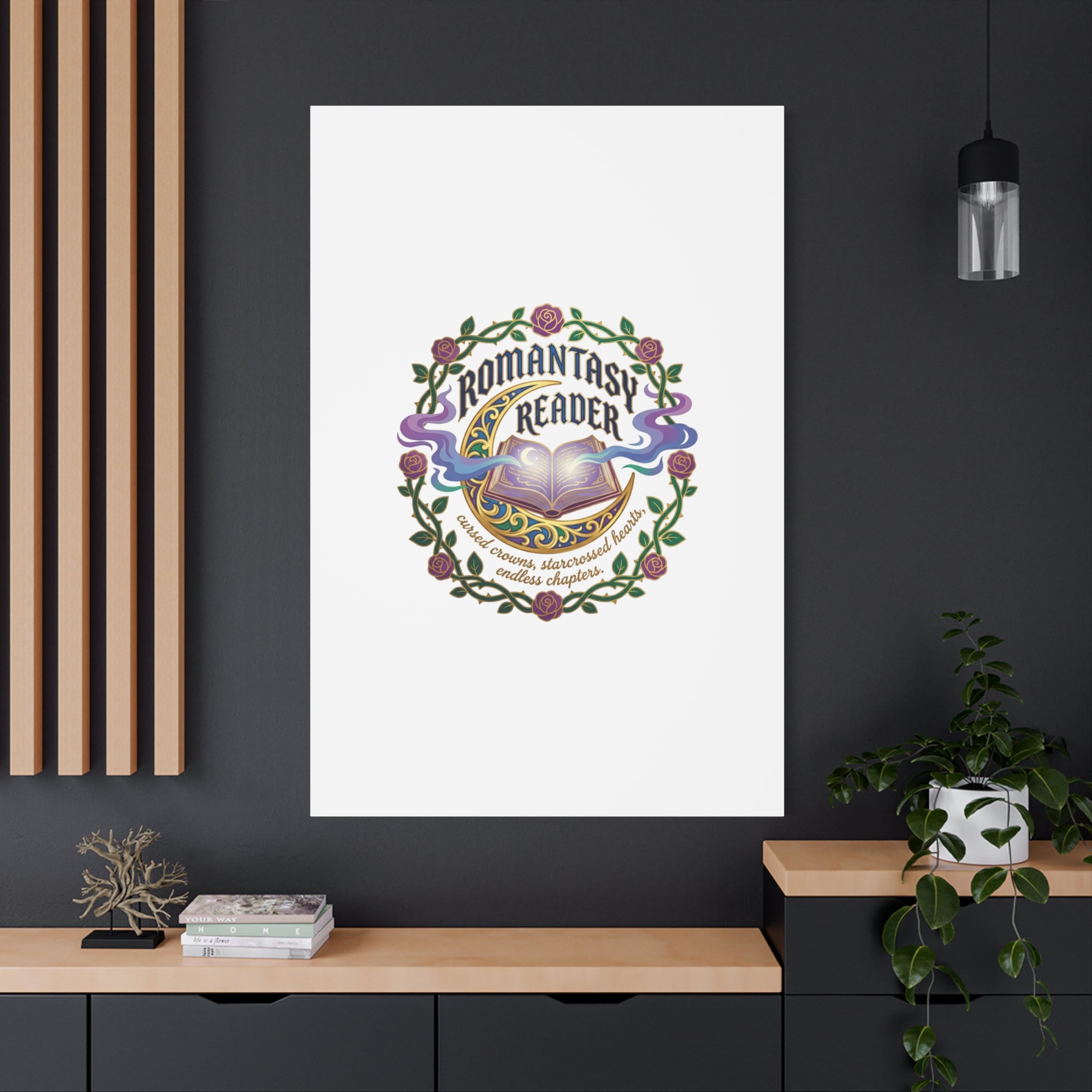 Romantasy Reader Canvas Print | enchanted bookish celestial gothic