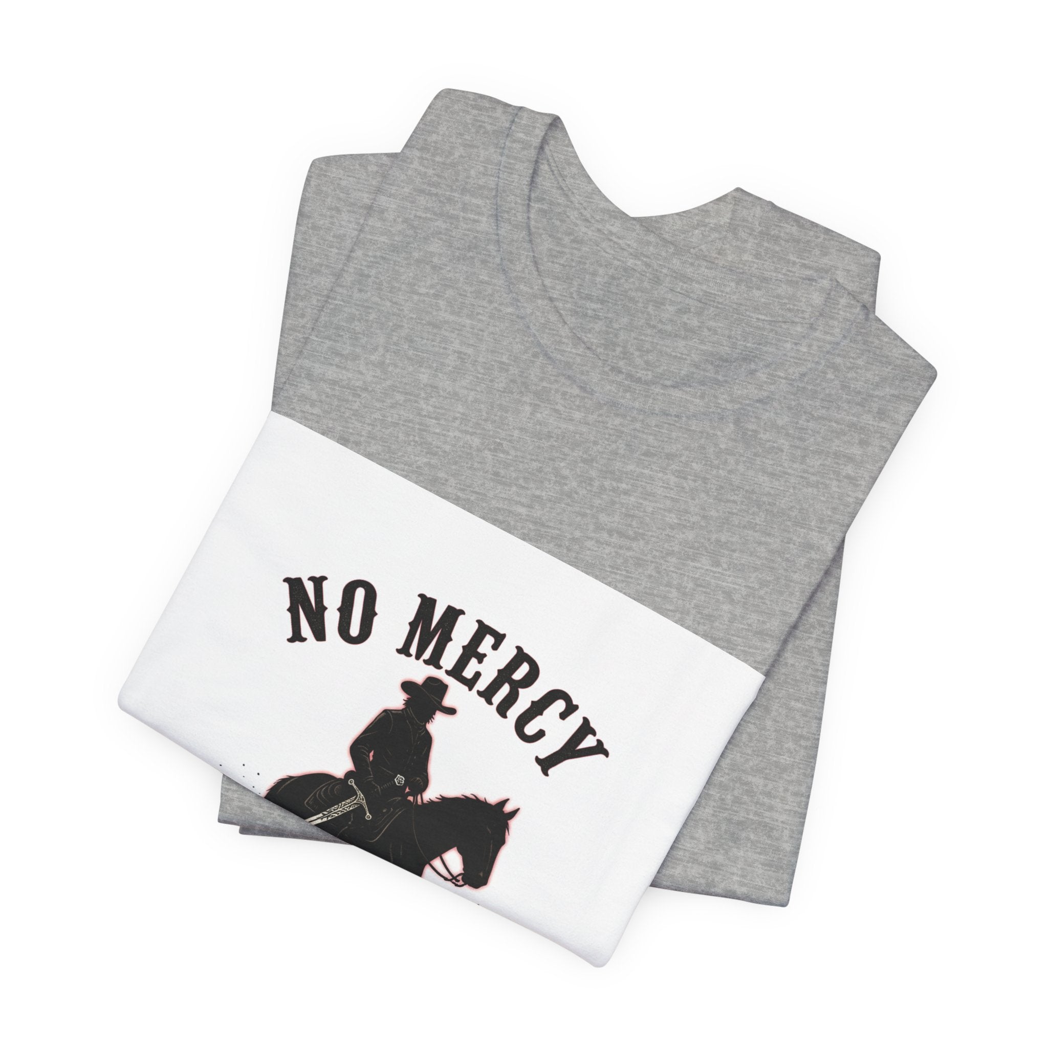 No Mercy Cowboy Skull Tee | Western-Gothic, desert noir design