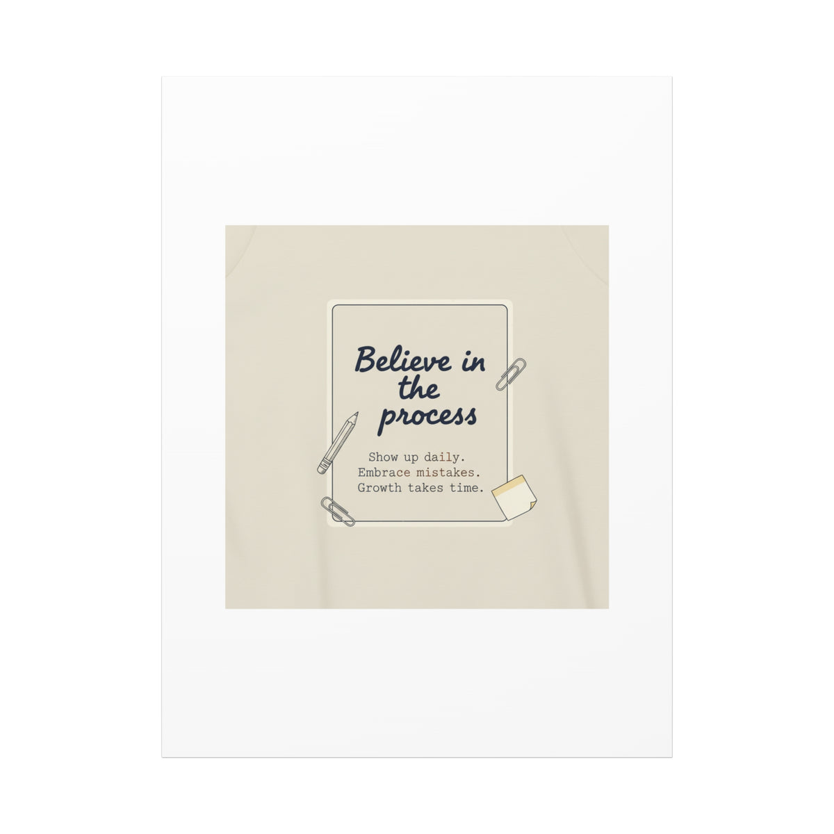 Believe in the Process Canvas | analogue note to self, handwritten reminder décor