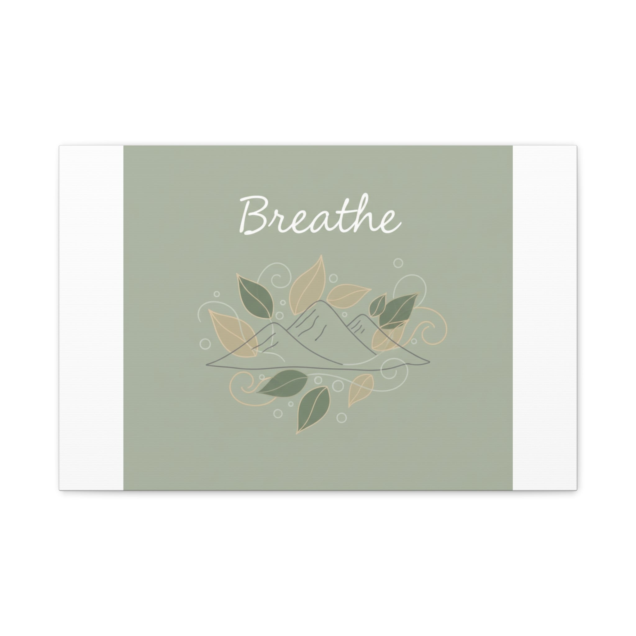 Breathe Mountain Line Canvas | Nature Symbols, Minimal Forest Wall Art