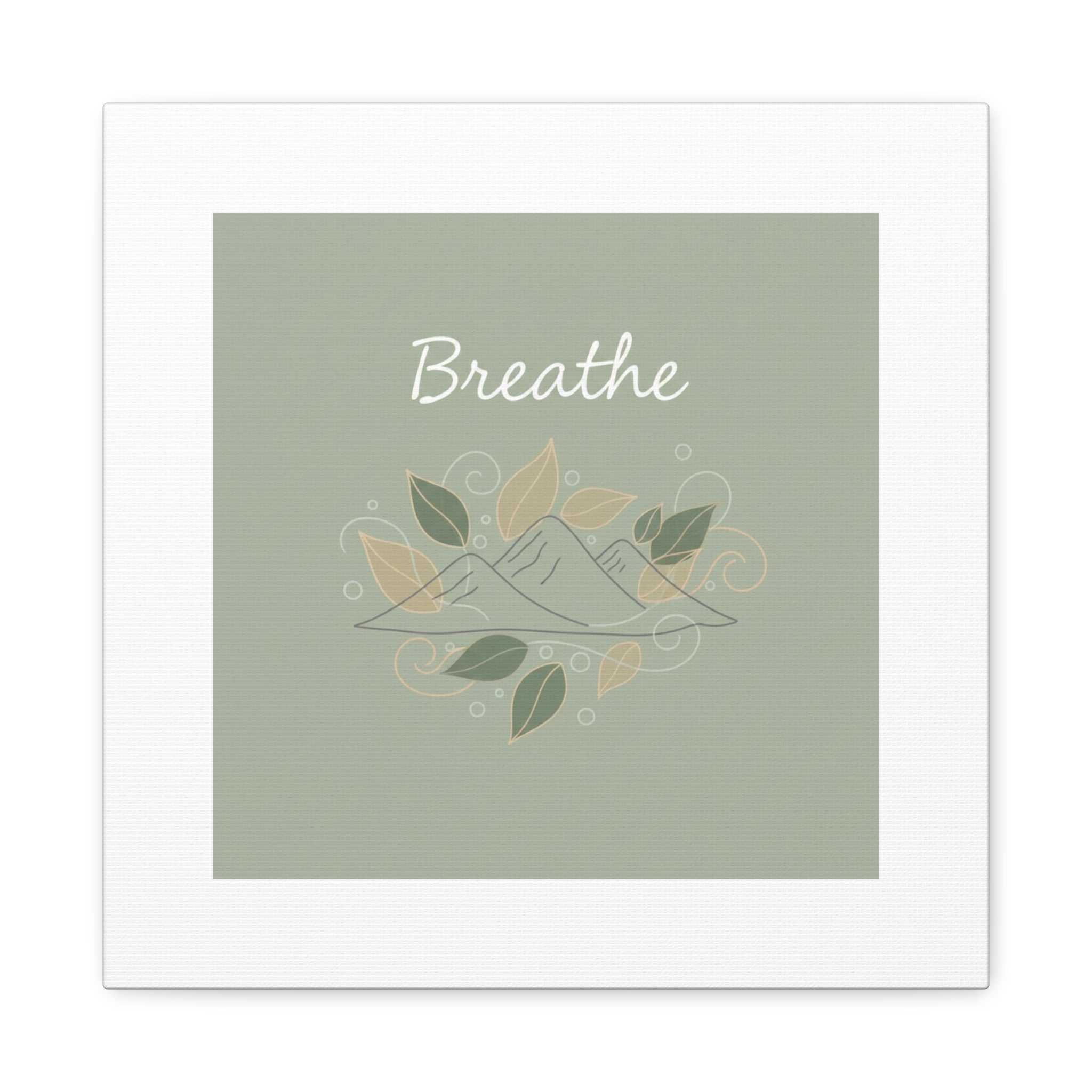 Breathe Mountain Line Canvas | Nature Symbols, Minimal Forest Wall Art