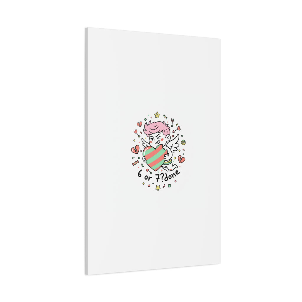 Weird Cupid heart illustration Canvas | Weird Valentine, quirky chaotic love