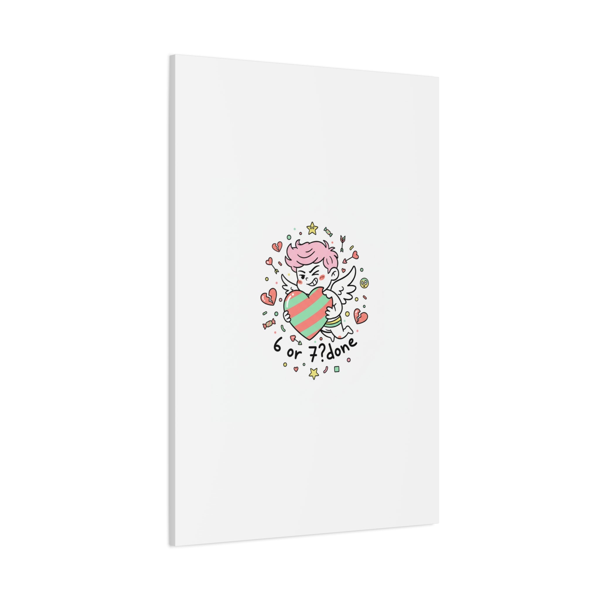 Weird Cupid heart illustration Canvas | Weird Valentine, quirky chaotic love