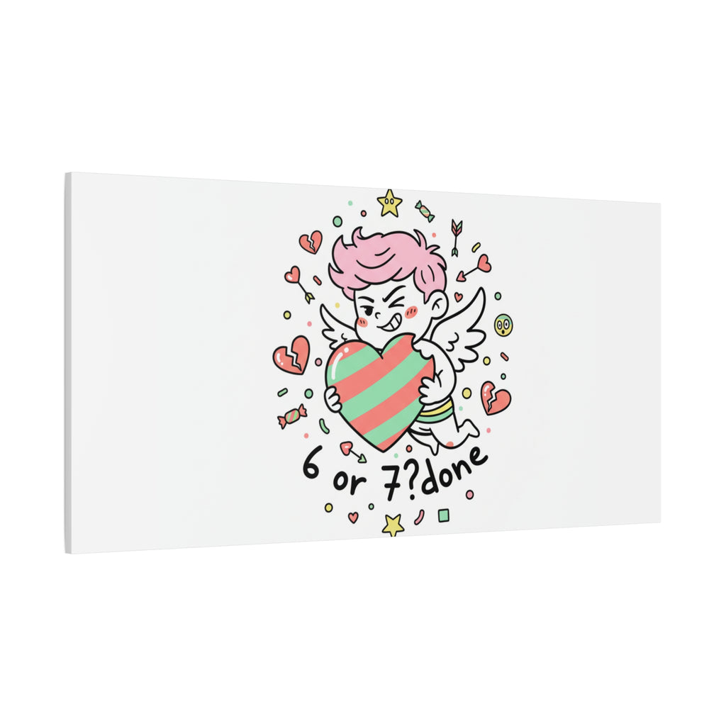 Weird Cupid heart illustration Canvas | Weird Valentine, quirky chaotic love