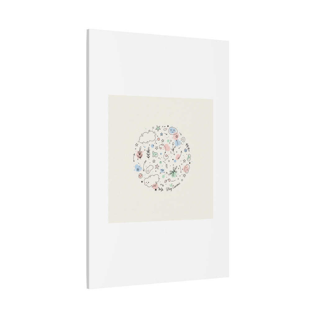 Doodle Circle Line Drawing Matte Canvas, Hand-Drawn Sketch Art