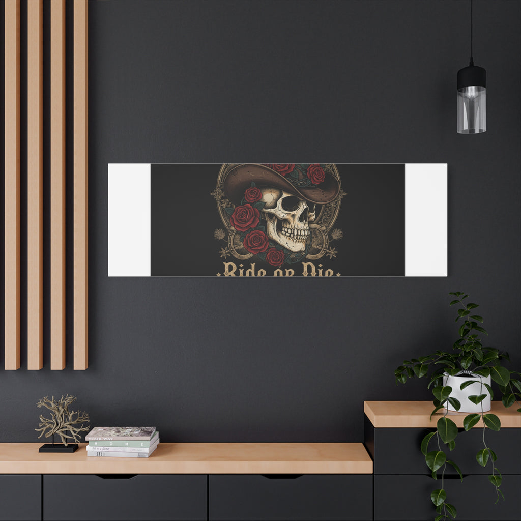 Ride or Die Skull Canvas | Western Skull Art, Gothic Americana