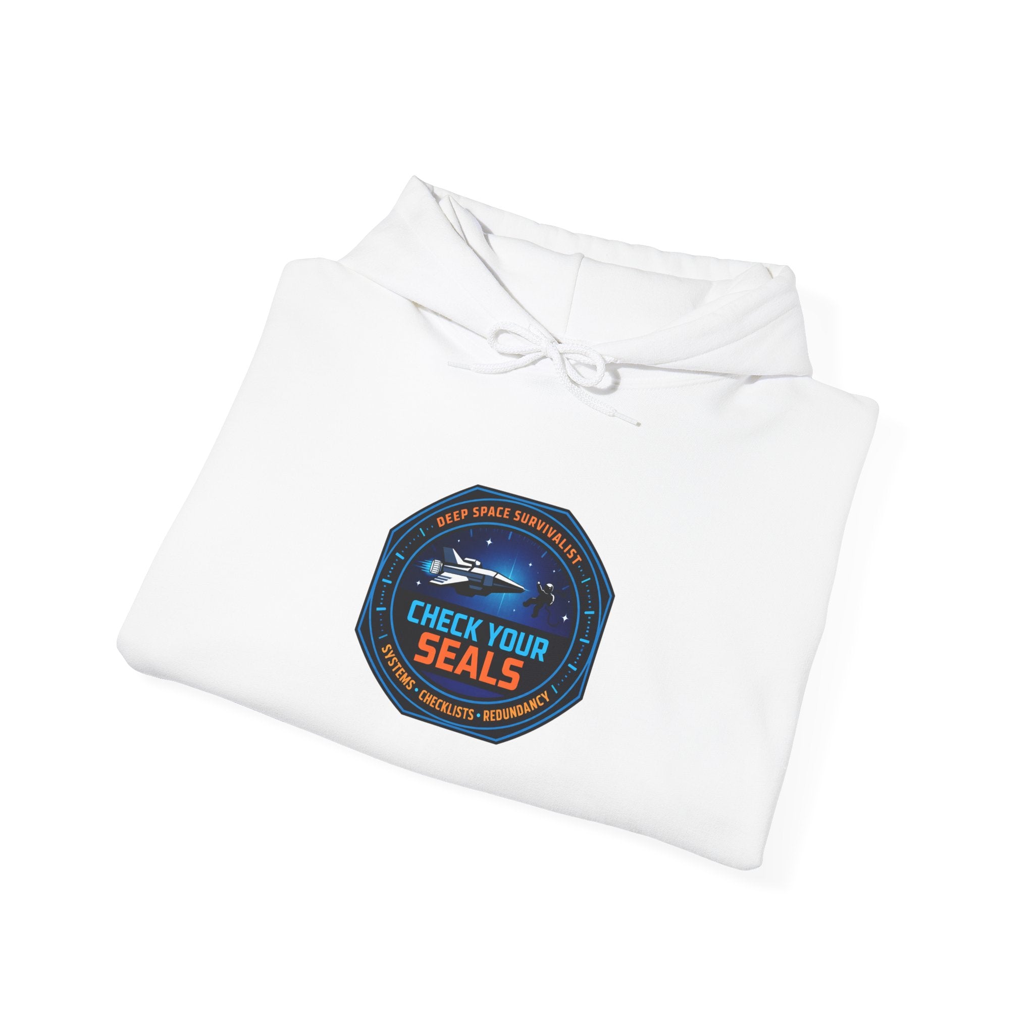 Check Your Seals mission patch Hoodie | hard sci‑fi, space survival, exploration