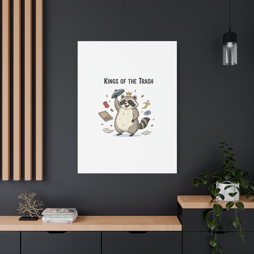 Kings of the Trash Canvas, Raccoon Doodle | Trash Panda, Goofy Critter Art