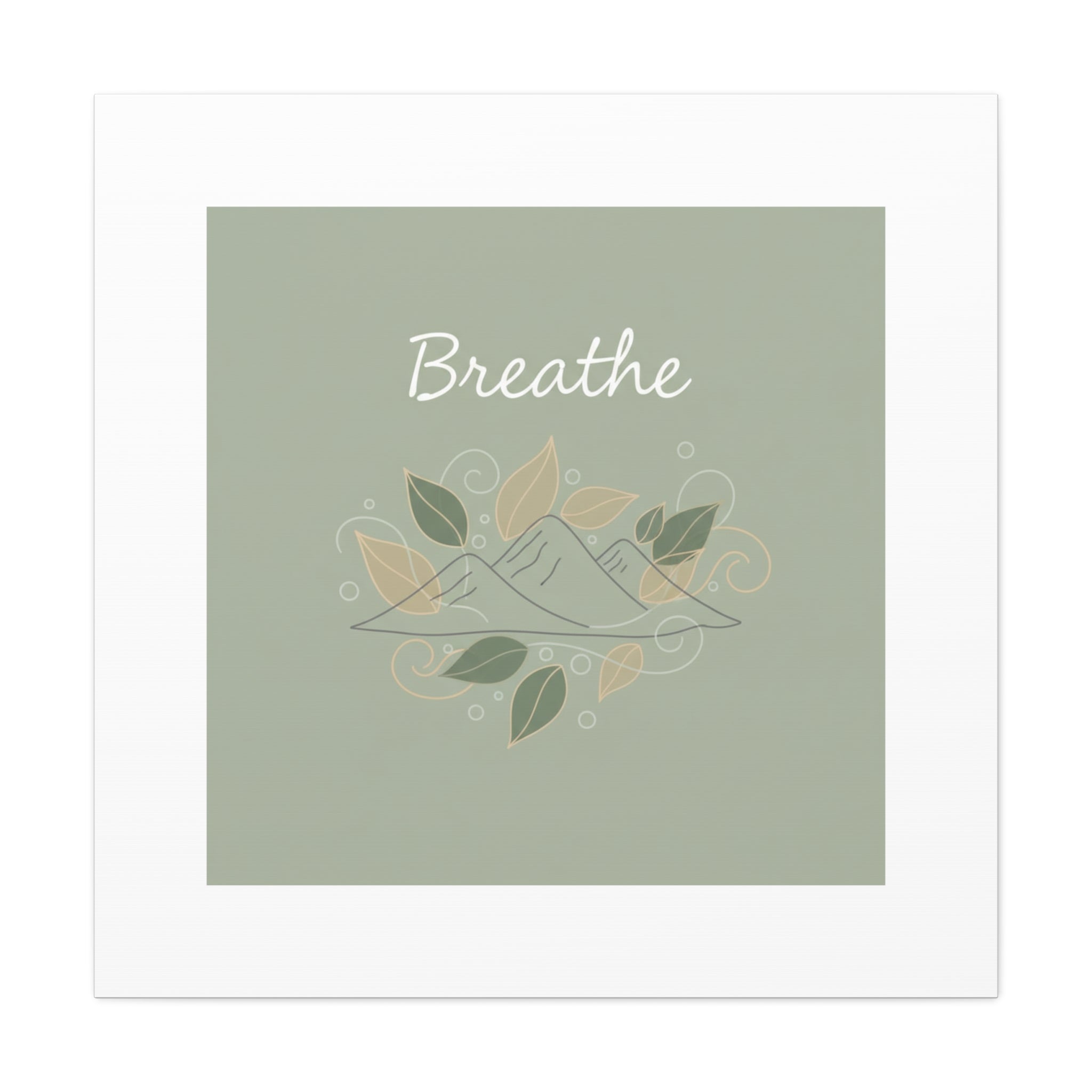 Breathe Mountain Line Canvas | Nature Symbols, Minimal Forest Wall Art