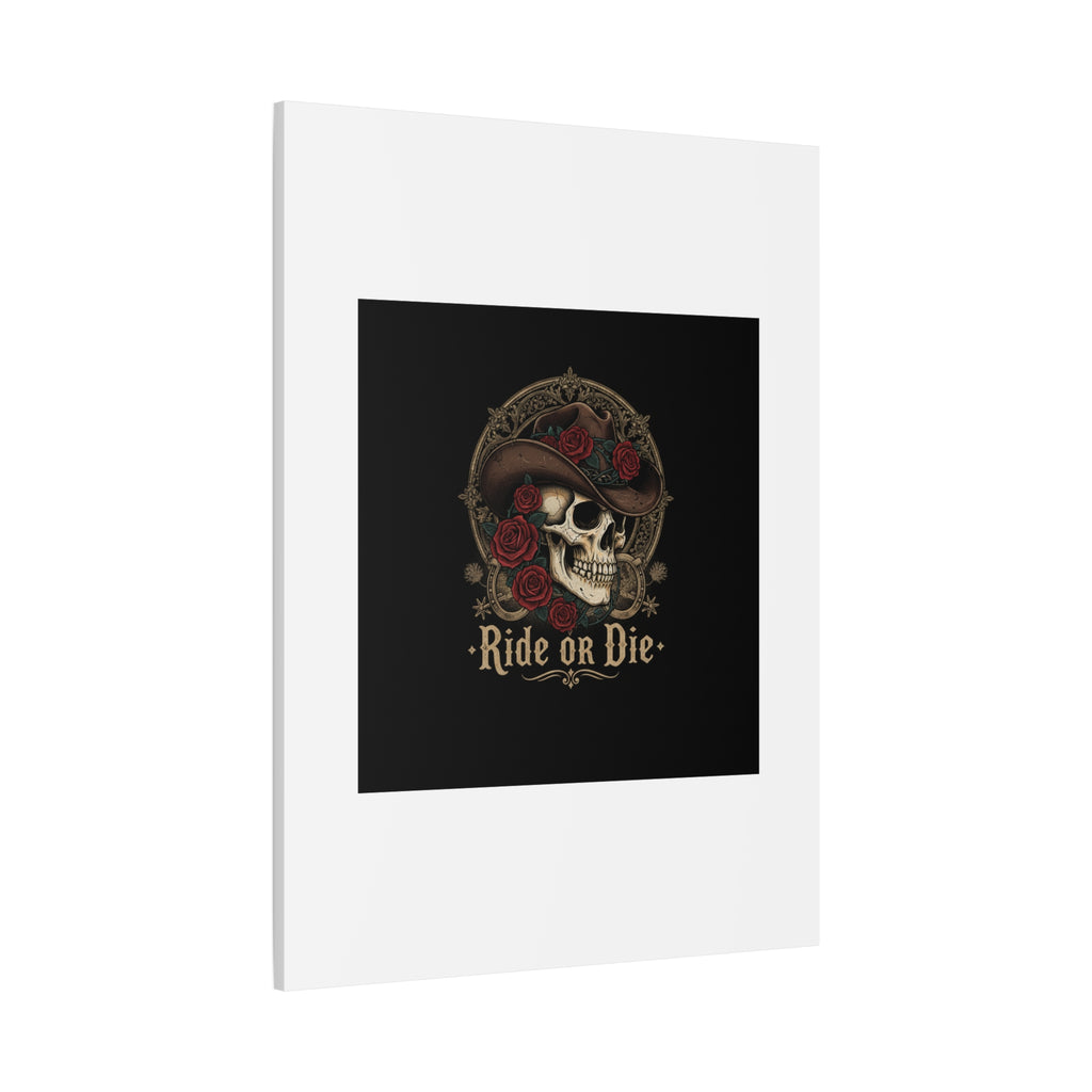 Ride or Die Skull Canvas | Western Skull Art, Gothic Americana