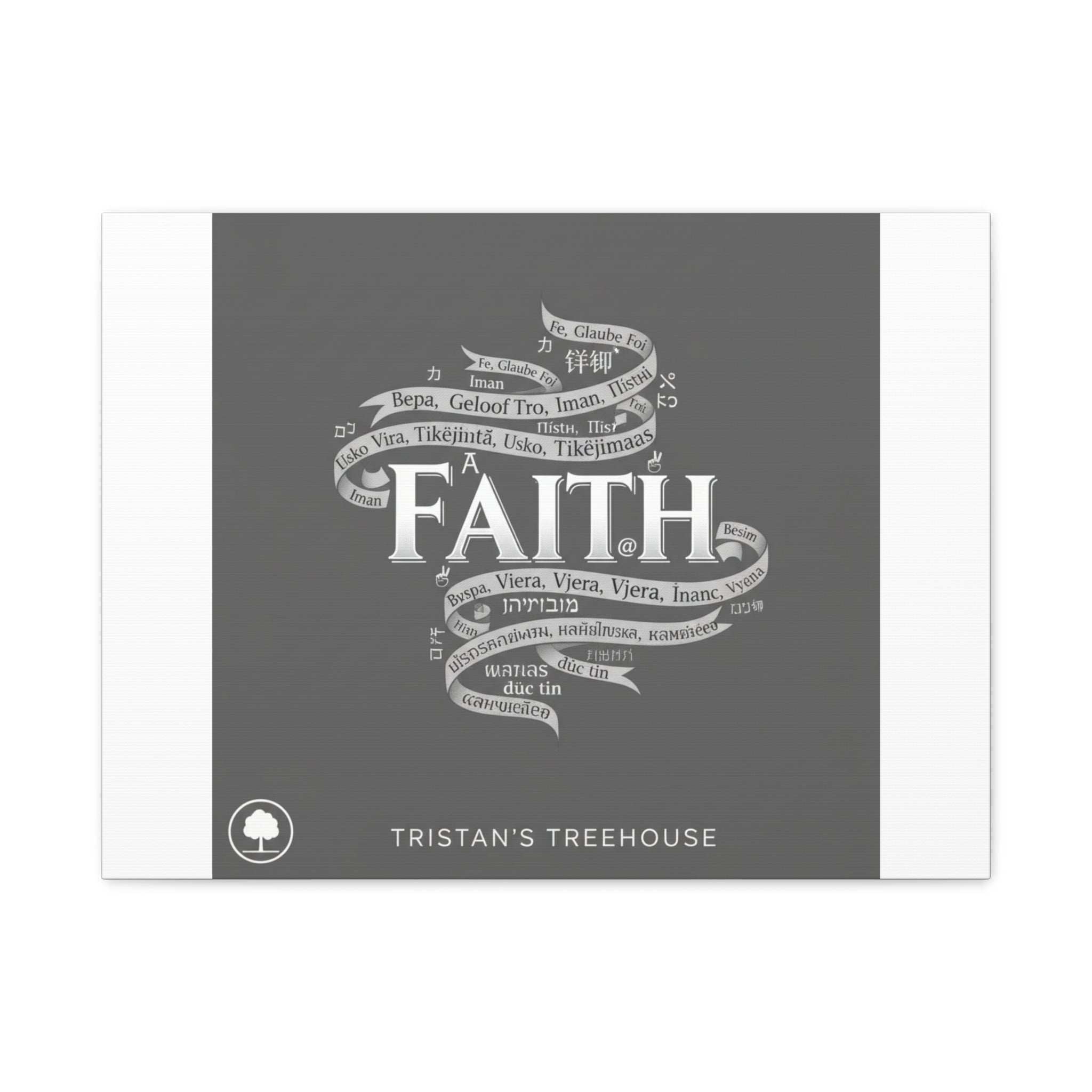 handwritten faith ribbon Canvas | sketch aesthetic, doodle design