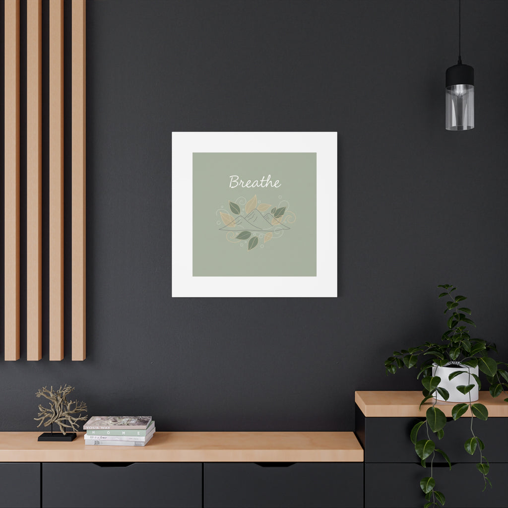 Breathe Mountain Line Canvas | Nature Symbols, Minimal Forest Wall Art
