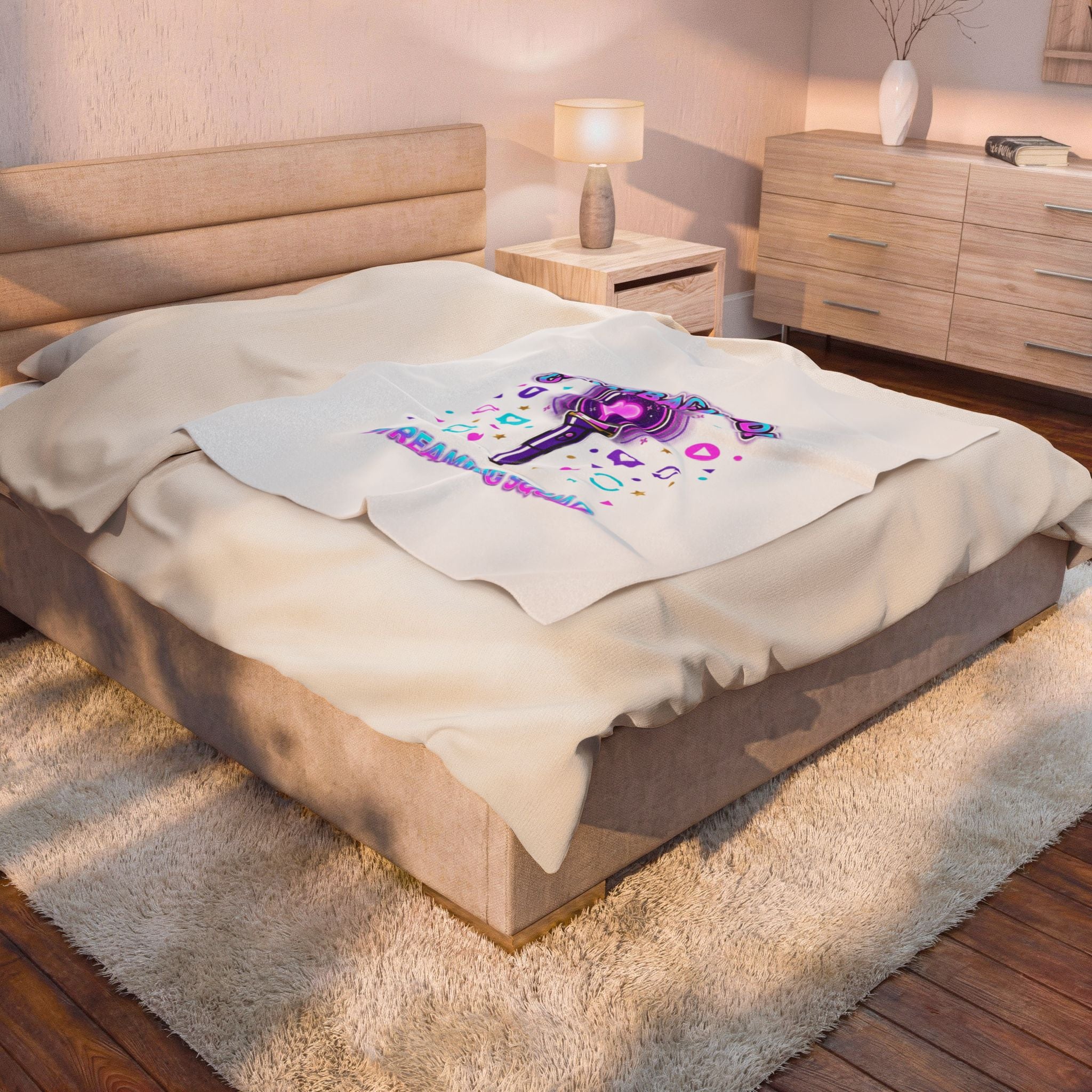 Comeback Mode Streaming Squad Velveteen Plush Blanket | K-pop comeback, fan chant, purple era