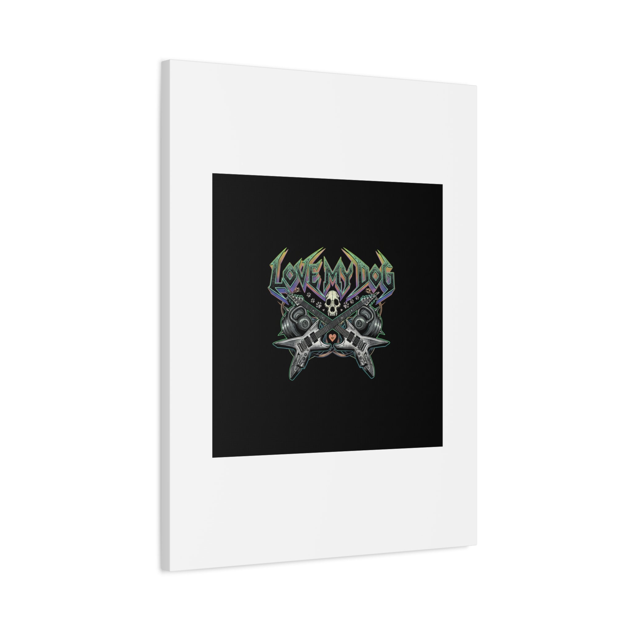Love My Dog metal font Canvas | gothic wellness quote, edgy self-care merch
