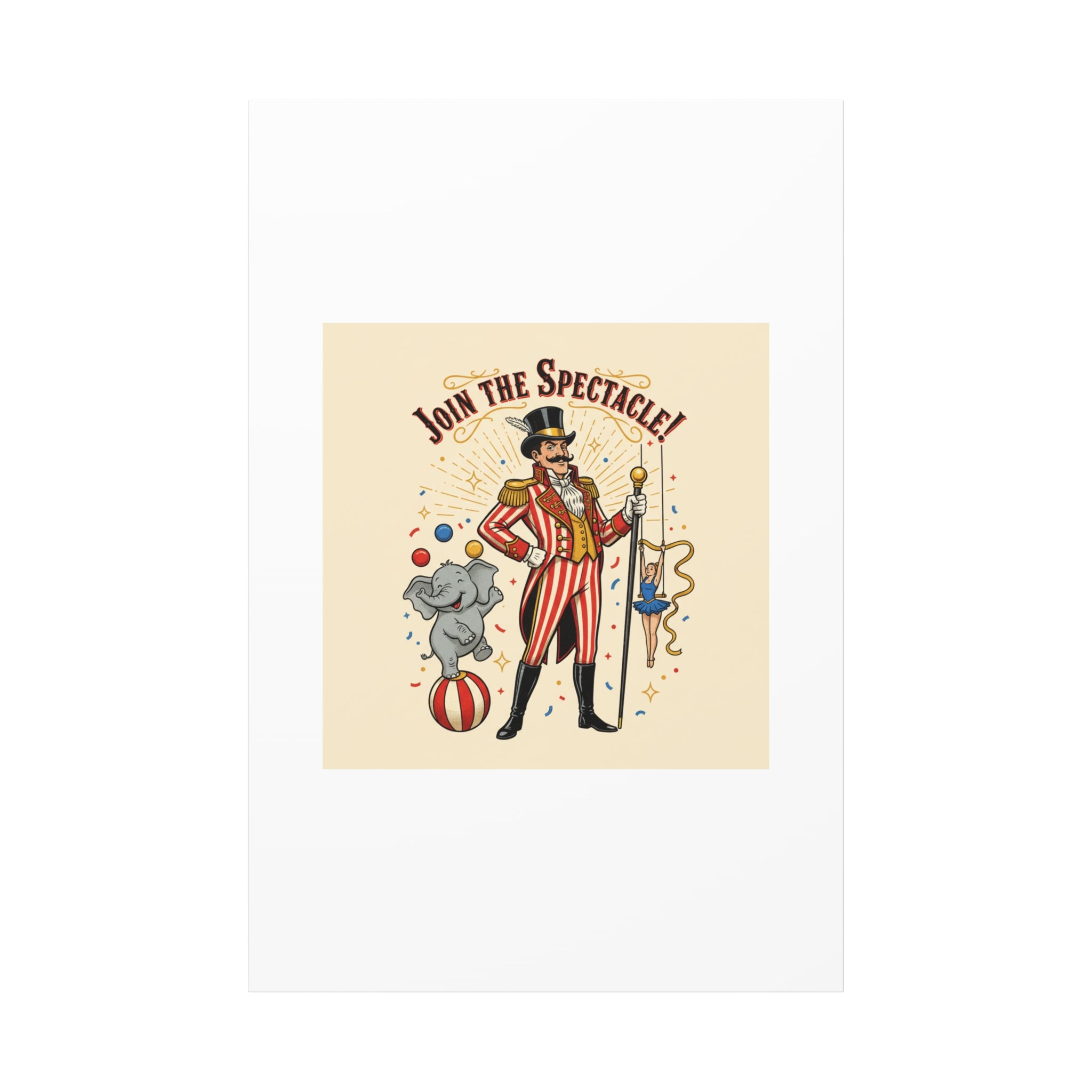 Join the Spectacle Circus Art Print | Matte Canvas, Stretched, Vintage Carnival Design