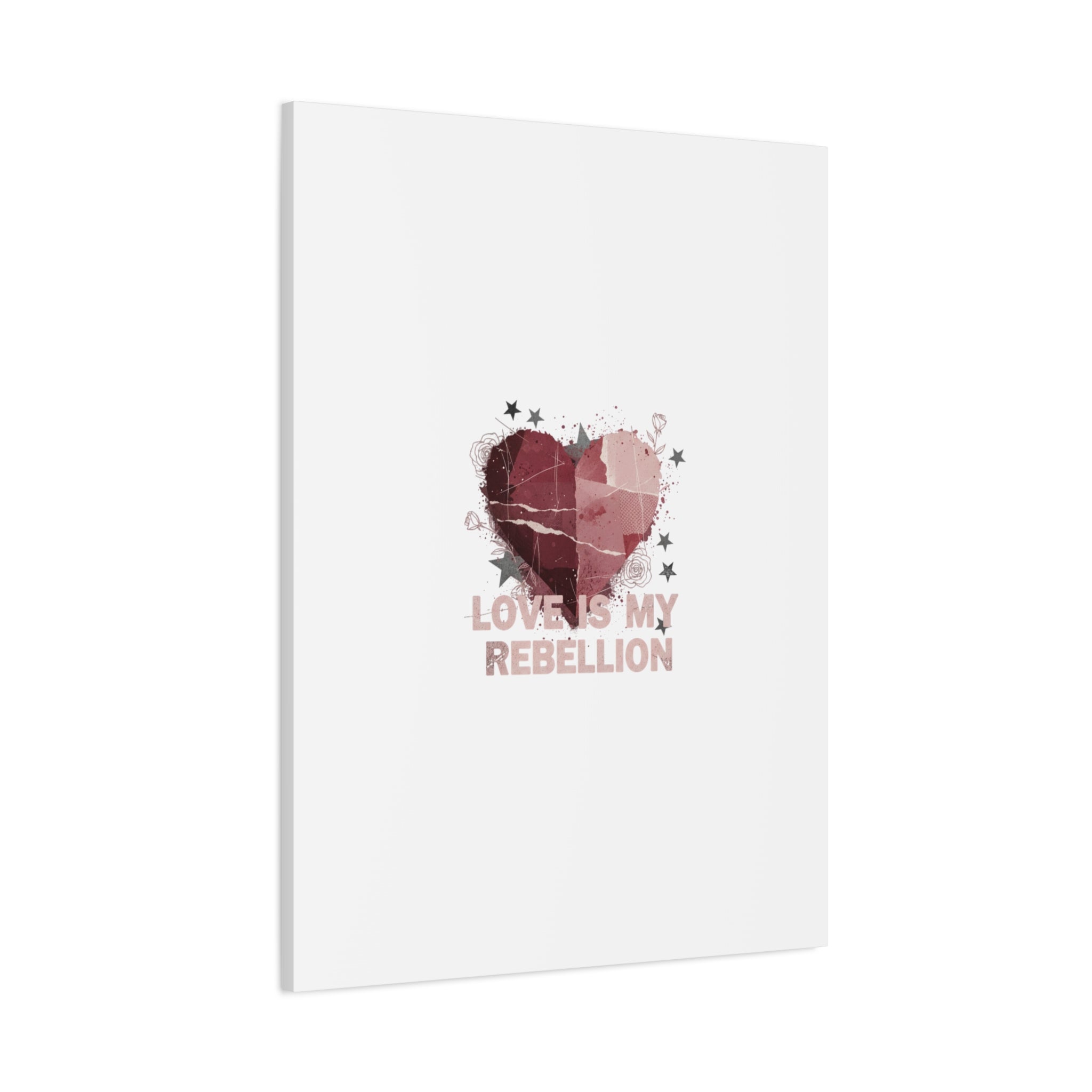 Love Is My Rebellion Canvas | Soft Grunge Hearts, Distressed Valentine Collage