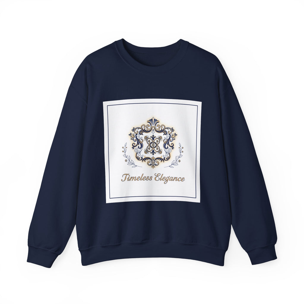 Ornate Pin Emblem Crewneck Sweatshirt | brooch graphic, baroque print