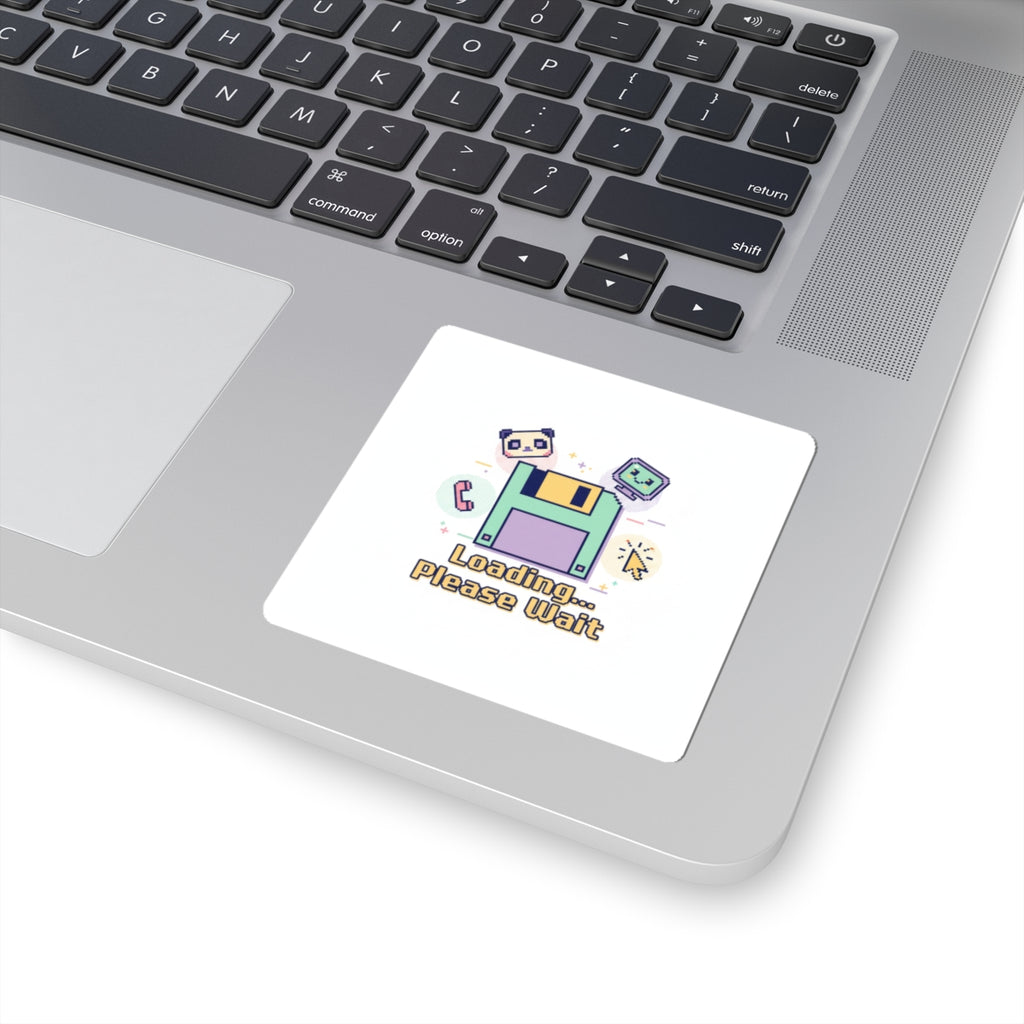 Loading Please Wait Floppy Disk Sticker | Old Internet Aesthetic, 90s Web Nostalgia