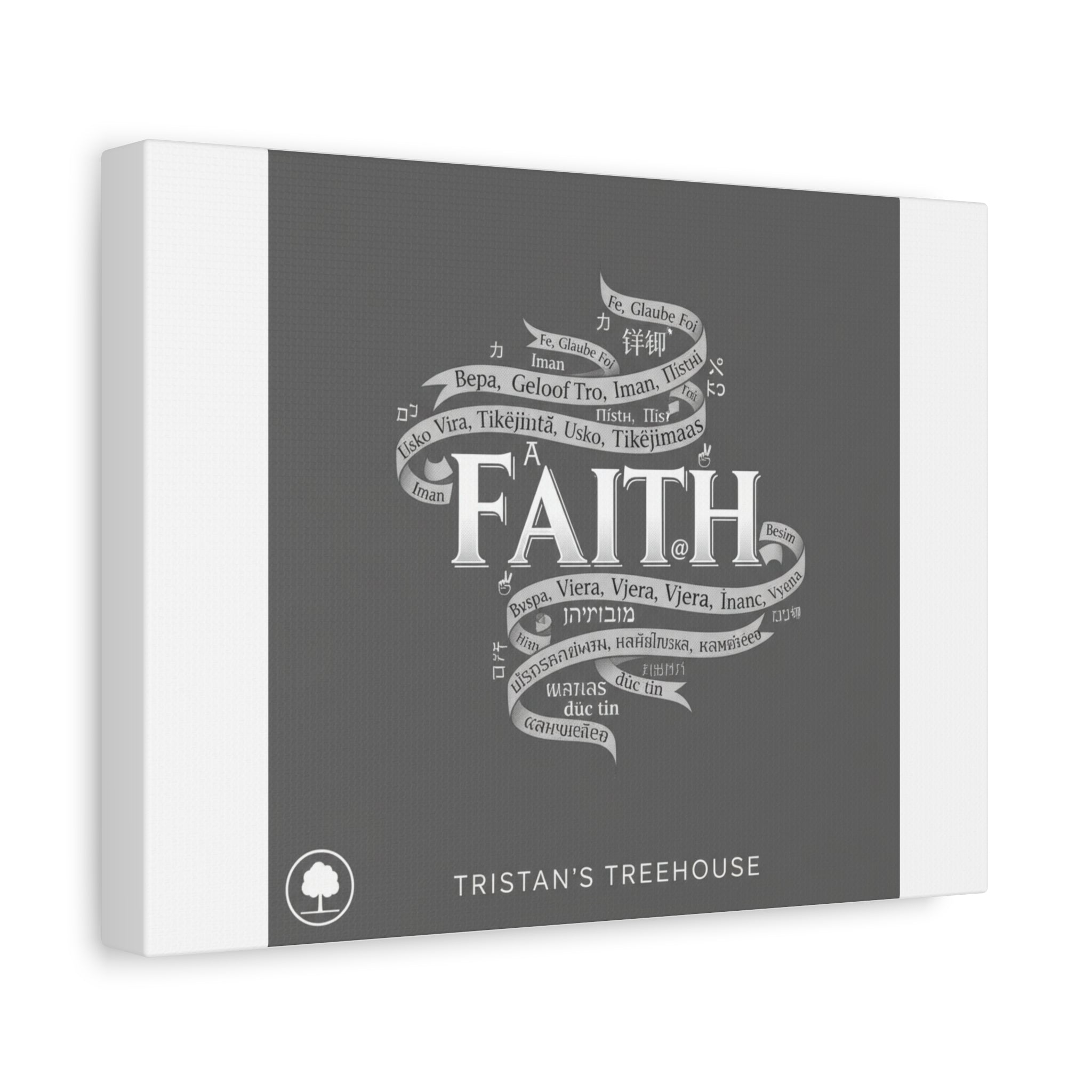 handwritten faith ribbon Canvas | sketch aesthetic, doodle design