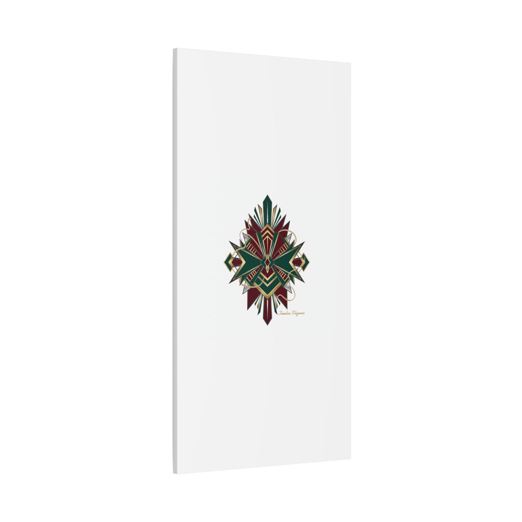 Art Deco geometric brass print Canvas | Neo-Deco chrome & gold fan motif