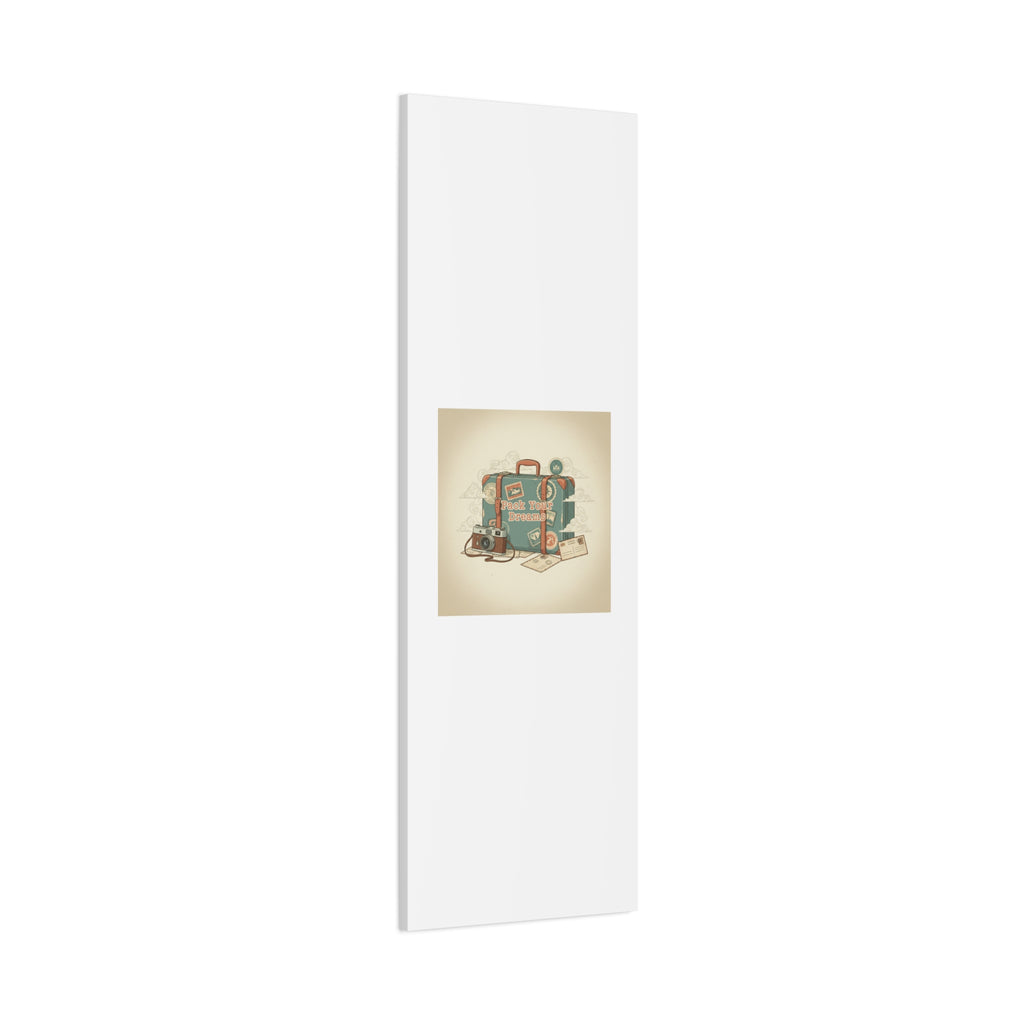 Pack Your Dreams Canvas | Retro Travel Postcard, Wanderlust Passport Stamp Art