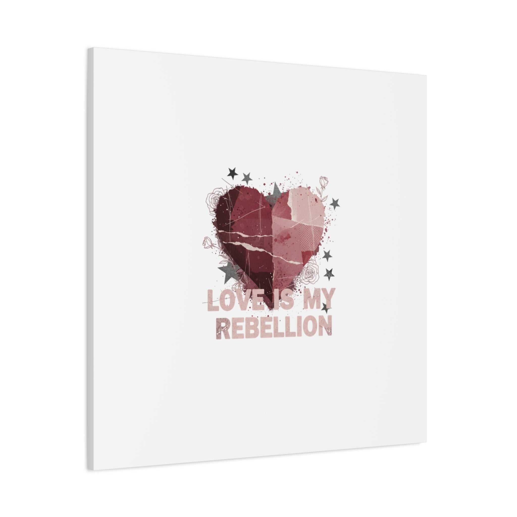 Love Is My Rebellion Canvas | Soft Grunge Hearts, Distressed Valentine Collage