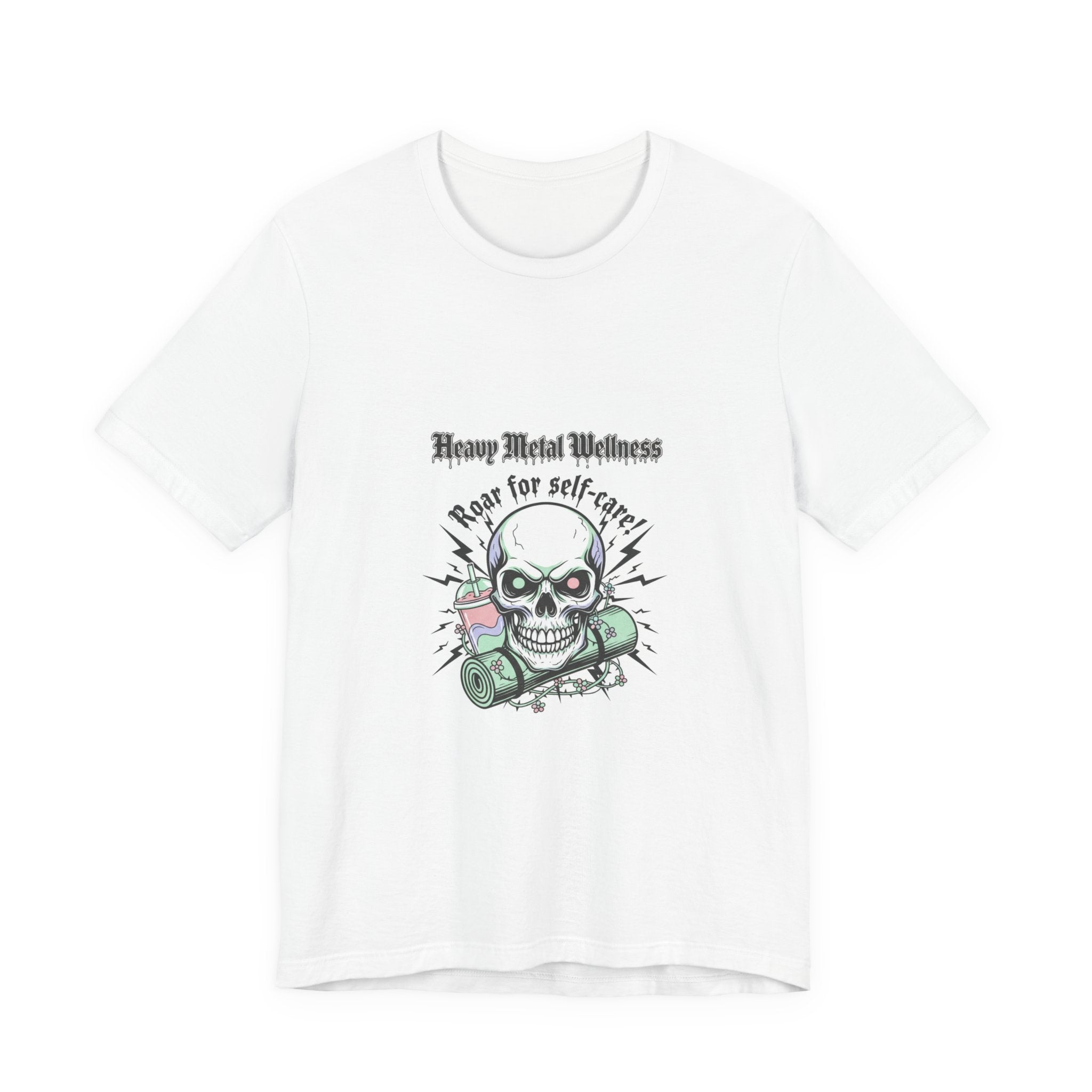 Heavy Metal Wellness Skull Tee | metal font shirt, gothic wellness quote