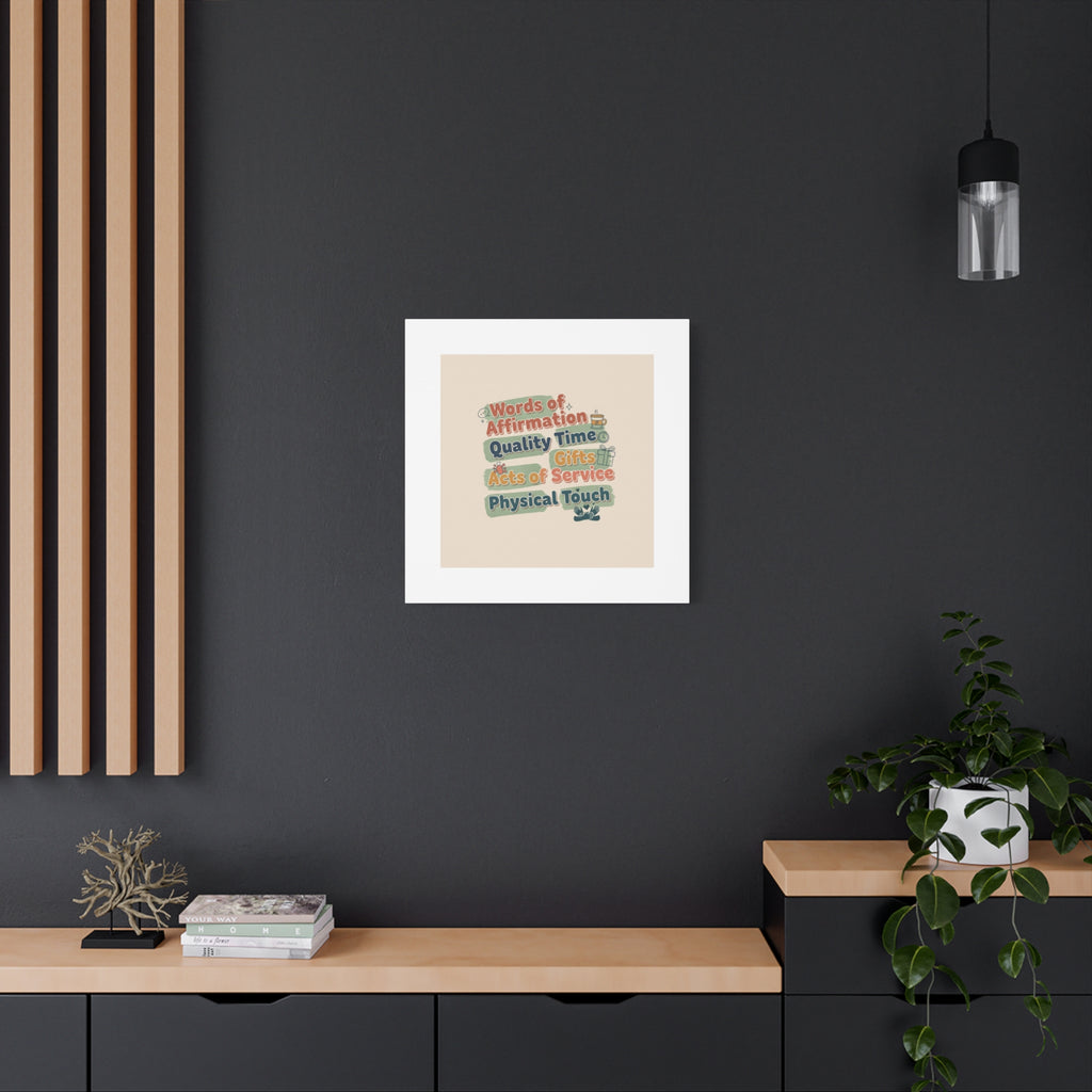 Love Languages List Matte Canvas Wall Art | love language meme, relationship humor