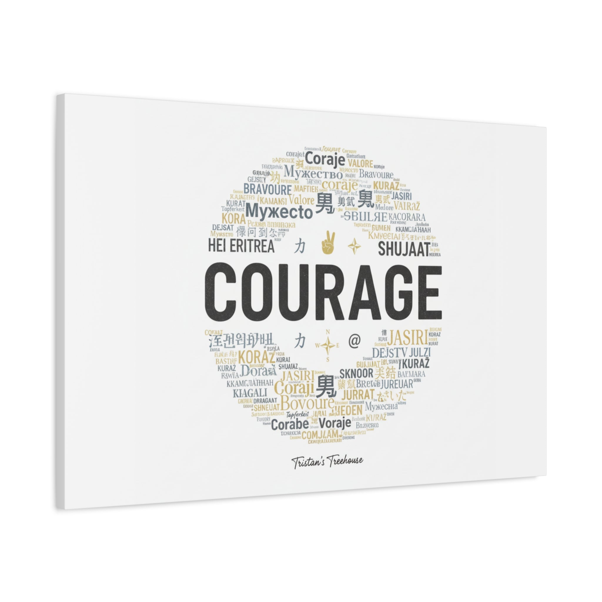 Courage Word Cloud Canvas | Fresh-Start Minimalism art print